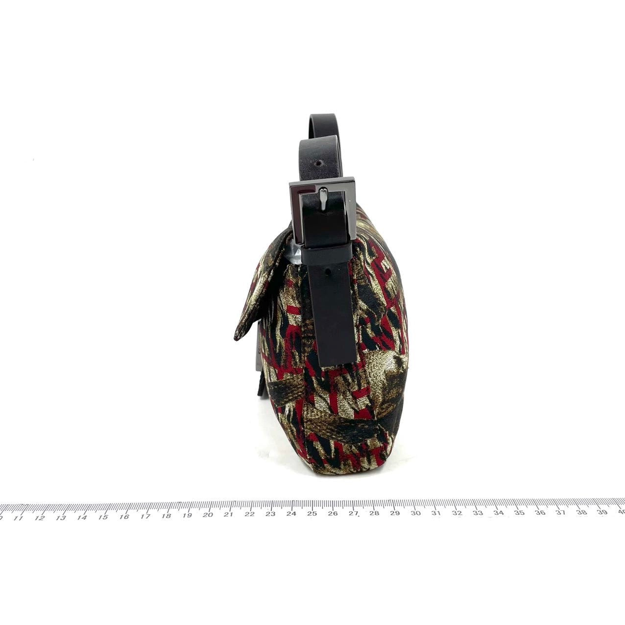 FENDI Baguette   Bird Printed Multicolor Canvas Shoulder Bag