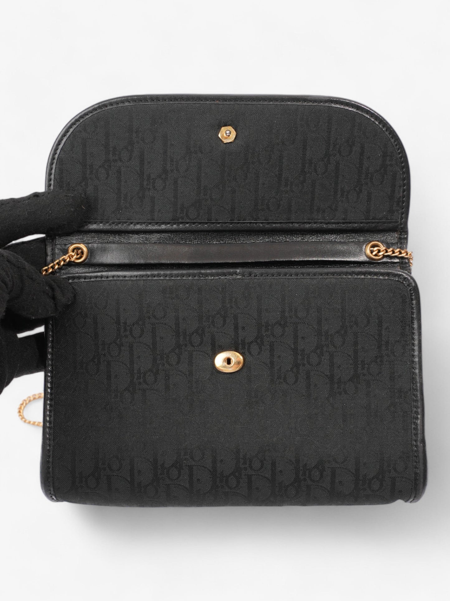 Christian Dior   Trotter Chain Black Diorissimo Canvas
