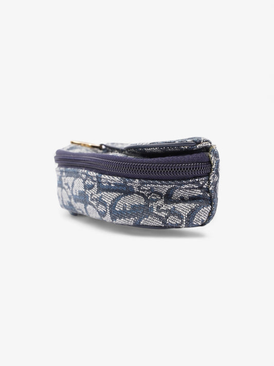 Christian Dior Trotter Saddle Pouch Blue Oblique Cotton