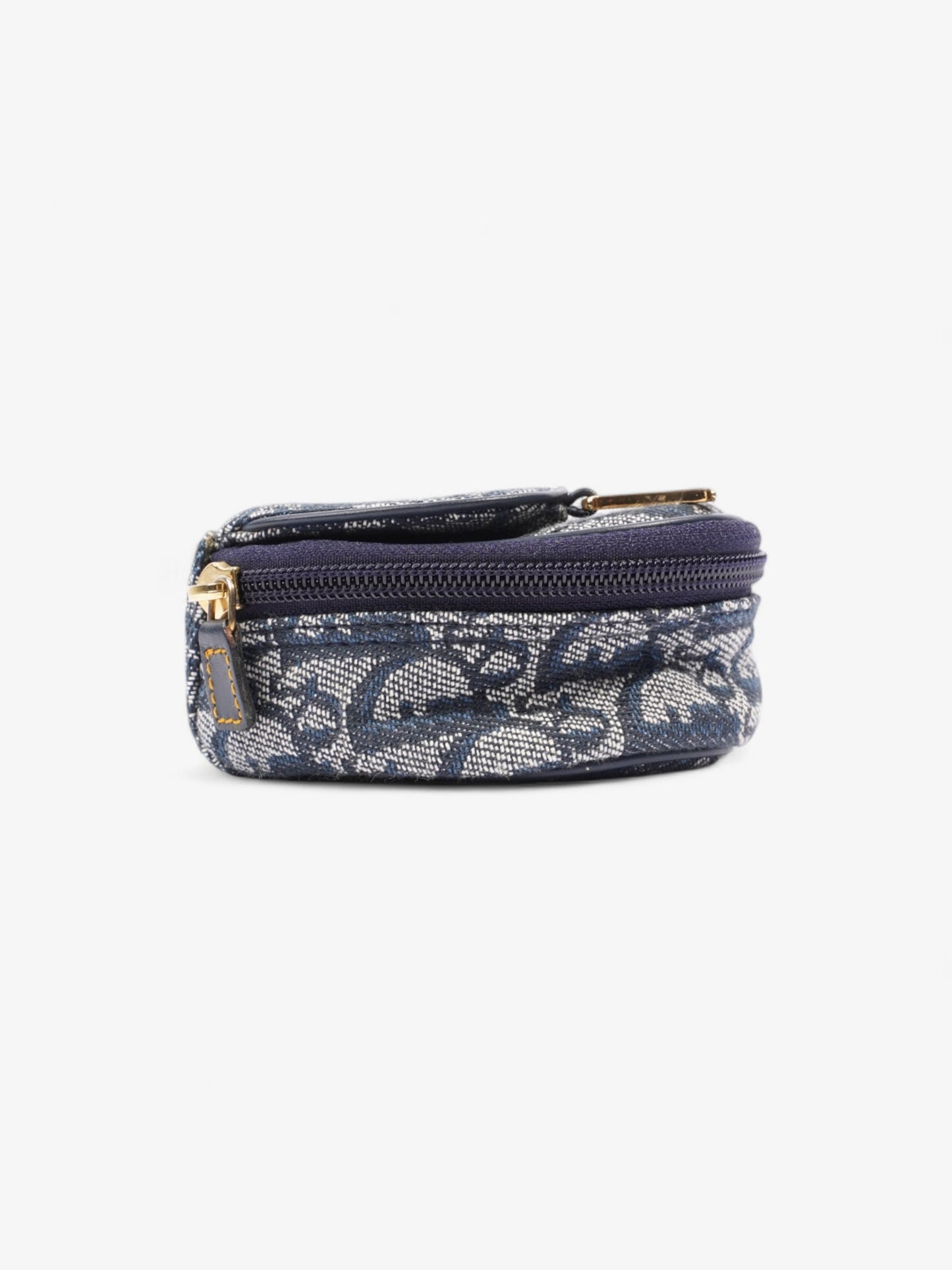 Christian Dior Trotter Saddle Pouch Blue Oblique Cotton