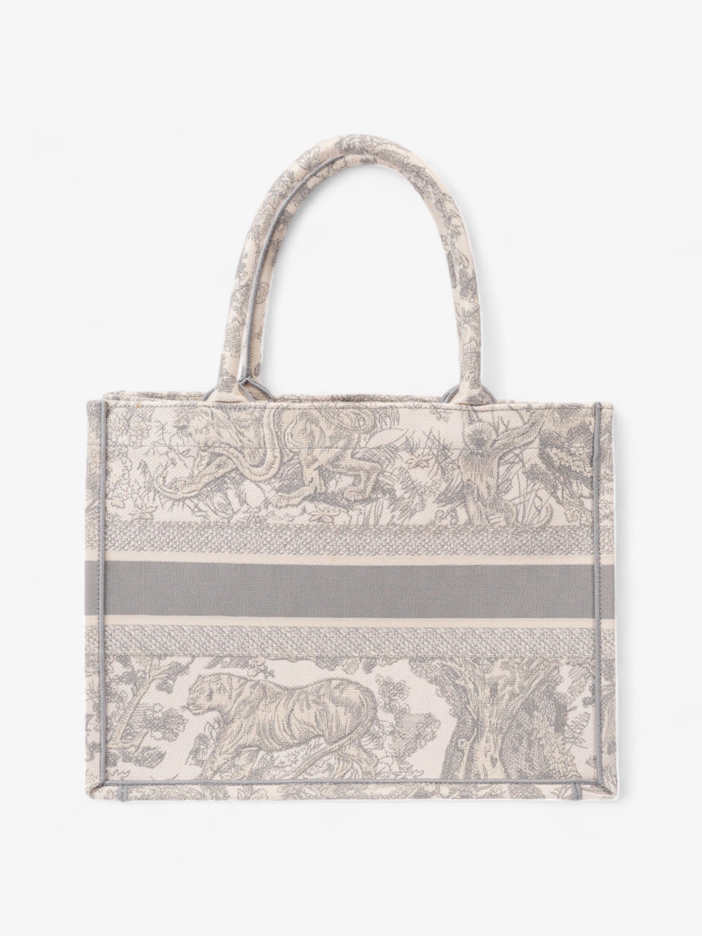 Christian Dior Book Tote Grey Oblique / White Cotton Medium
