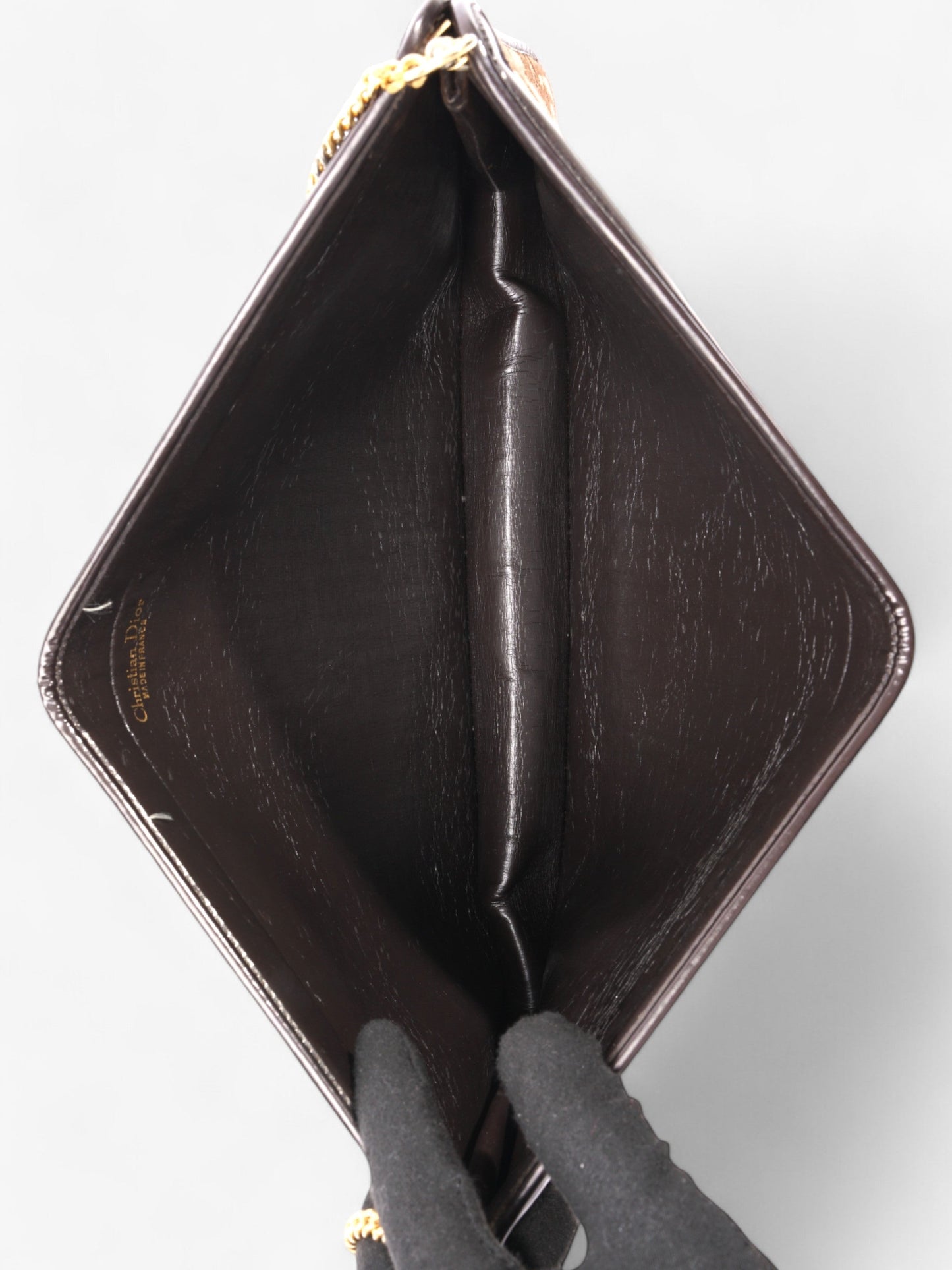 Christian Dior Diorissimo Clutch Brown Canvas