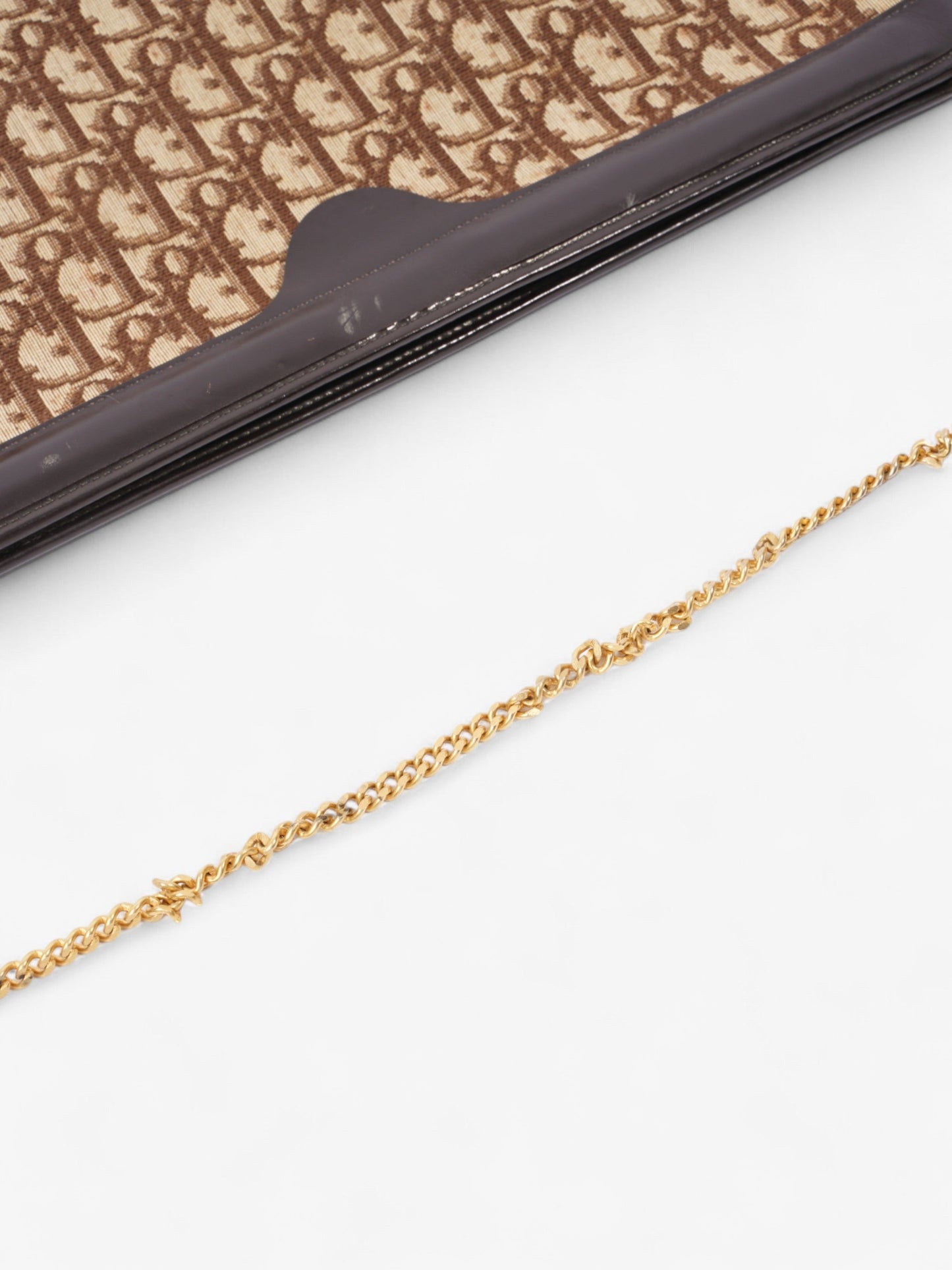 Christian Dior Diorissimo Clutch Brown Canvas