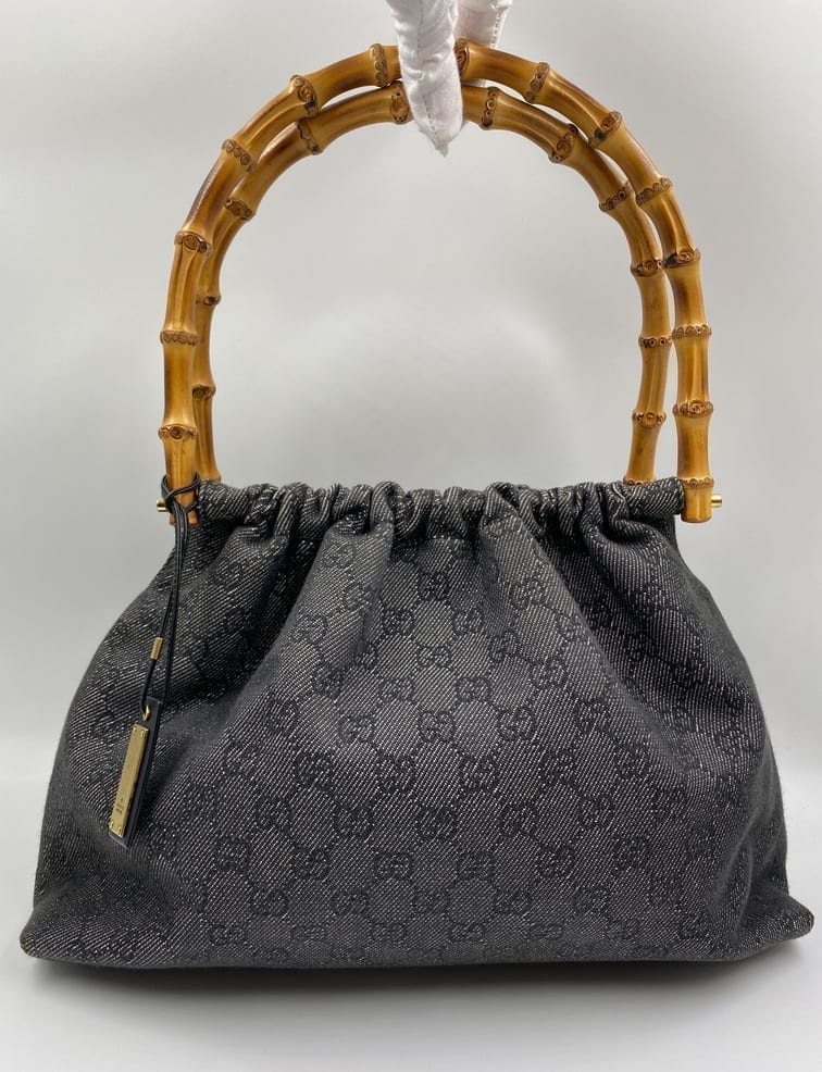 Gucci Bamboo Leather Canvas Tote Style 2