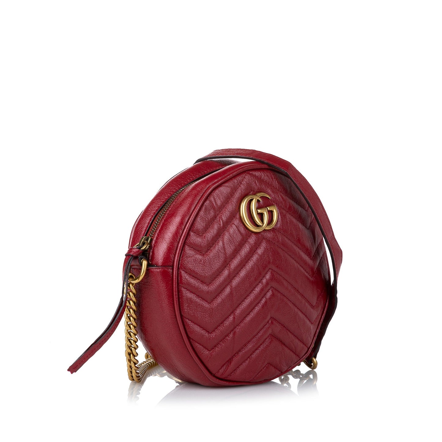 Gucci GG Marmont Red Leather Quilted Crossbody Style 2