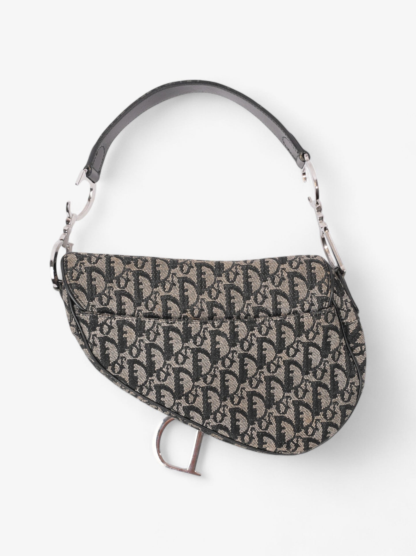 Christian Dior Saddle Bag Black Oblique Canvas