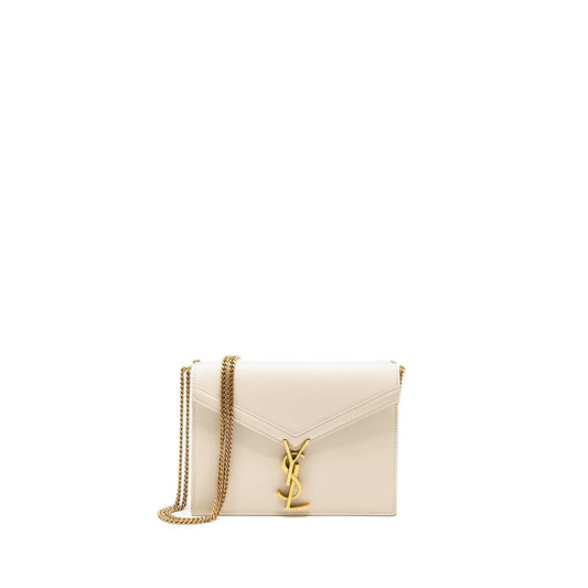 Saint Laurent/ Cassandra Chain Wallet Calfskin White