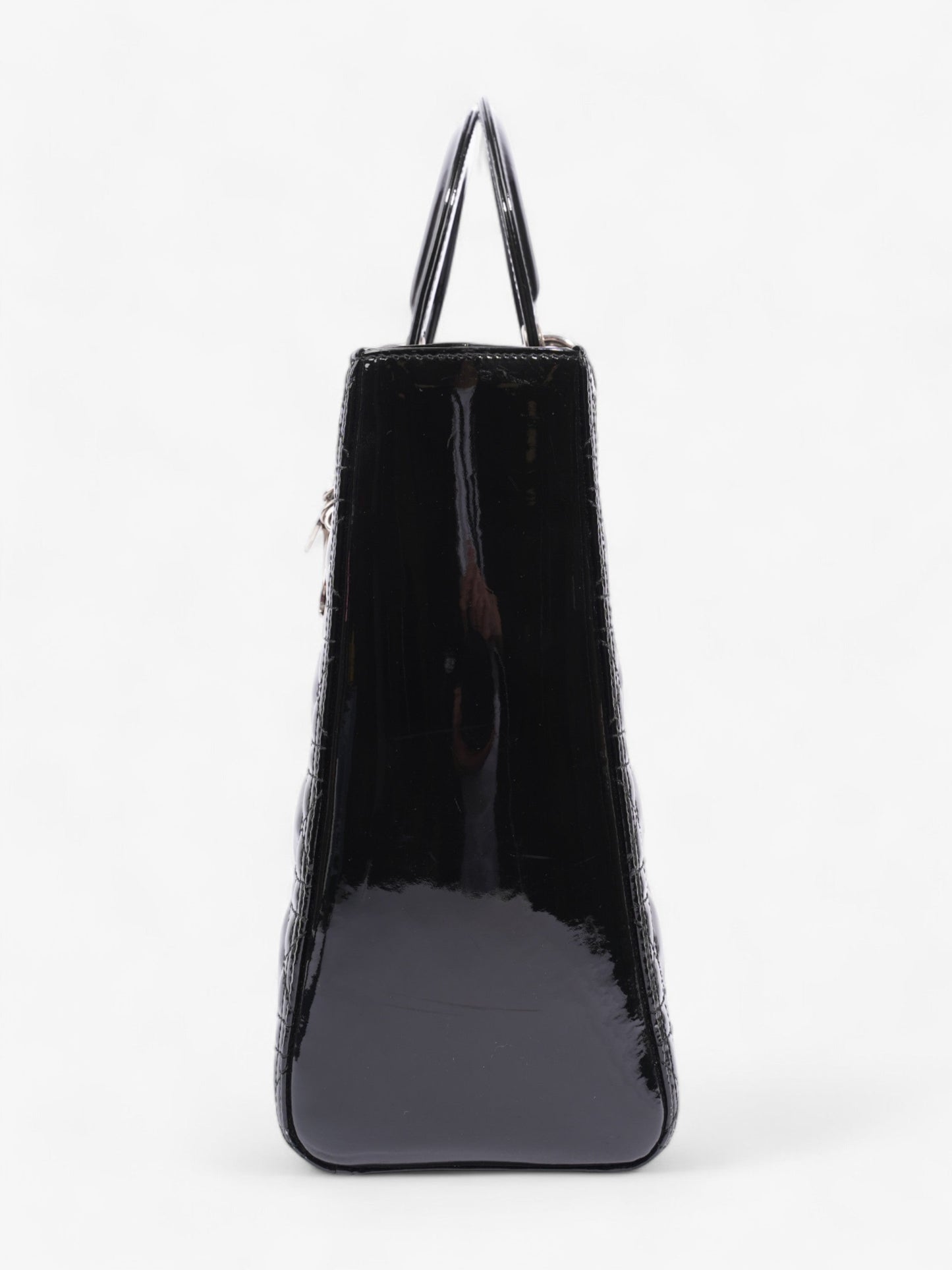 Christian Dior Lady Dior Black Patent Leather Large
