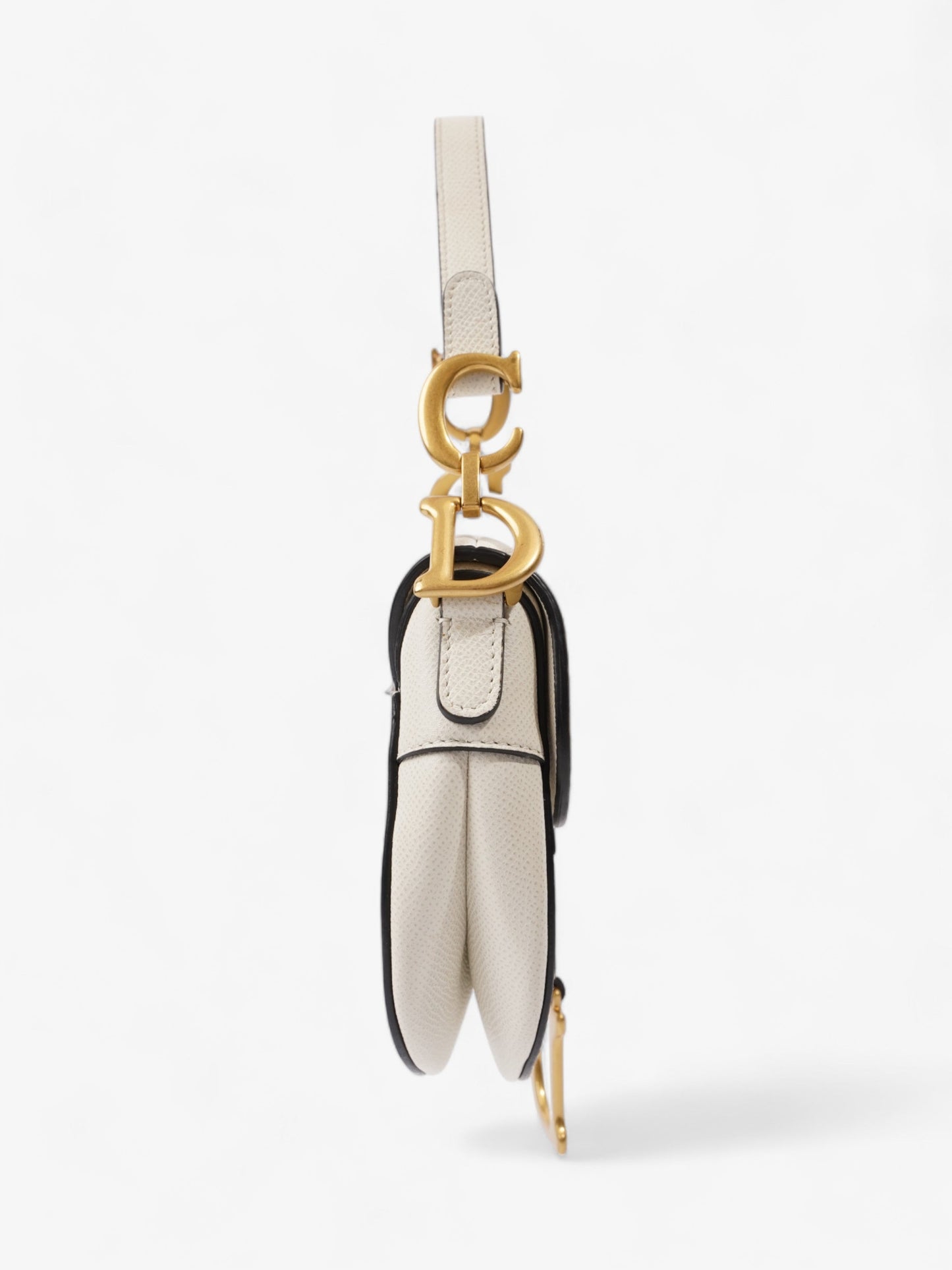 Christian Dior Saddle Bag White Calfskin Leather Mini