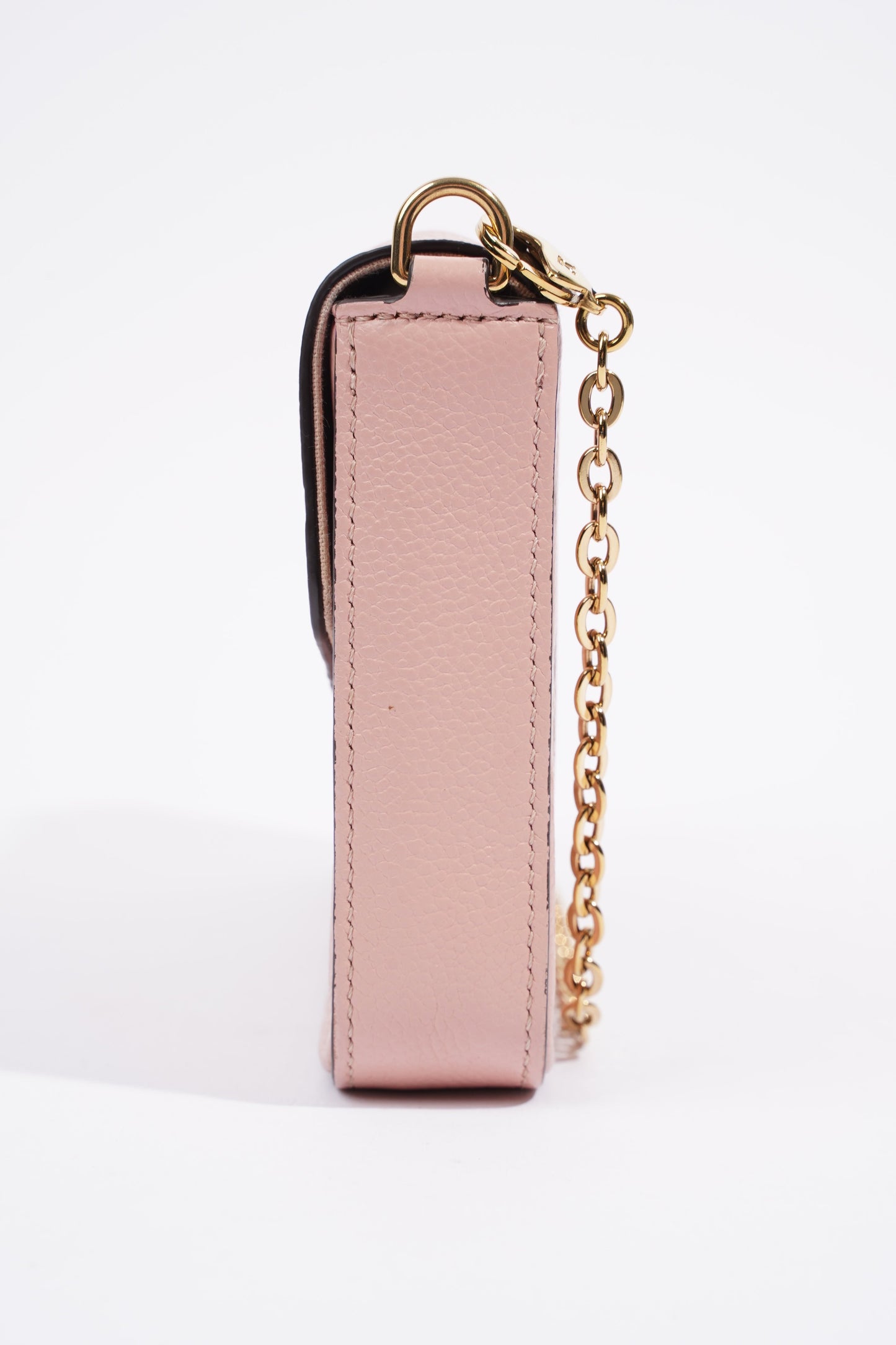Louis Vuitton Pochette Felicie Pink Empreinte Leather Clutch