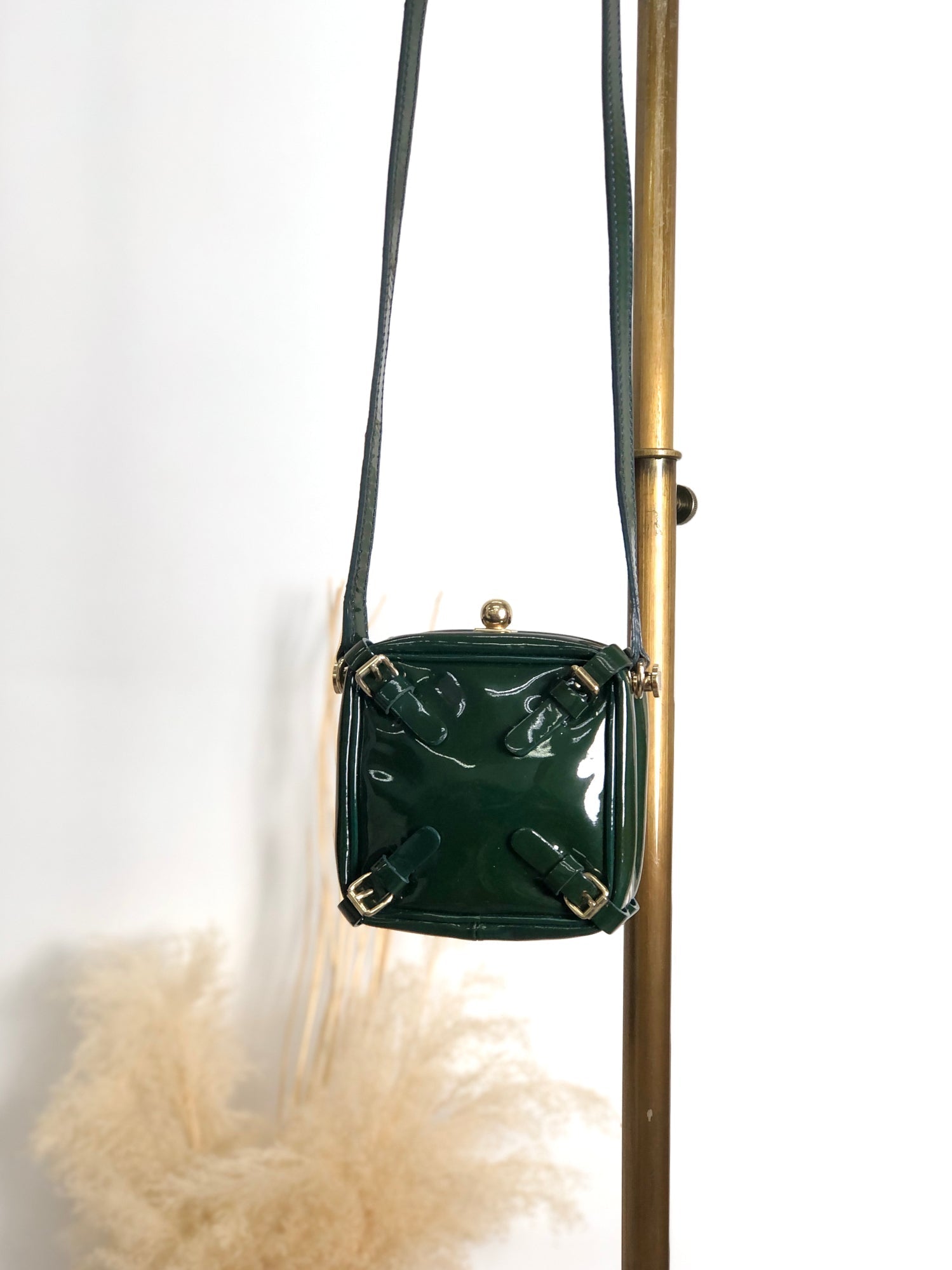 CELINE Metal Clasp Small Shoulder bag Green
