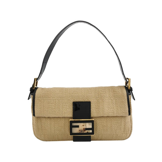 Fendi Baguette 1997 Beige Canvas Zucca Embossed with Zucca Interior