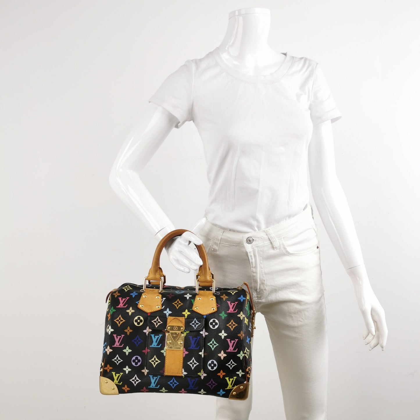 Louis Vuitton x Takashi Murakami Speedy 30 Lock Black Multicolor