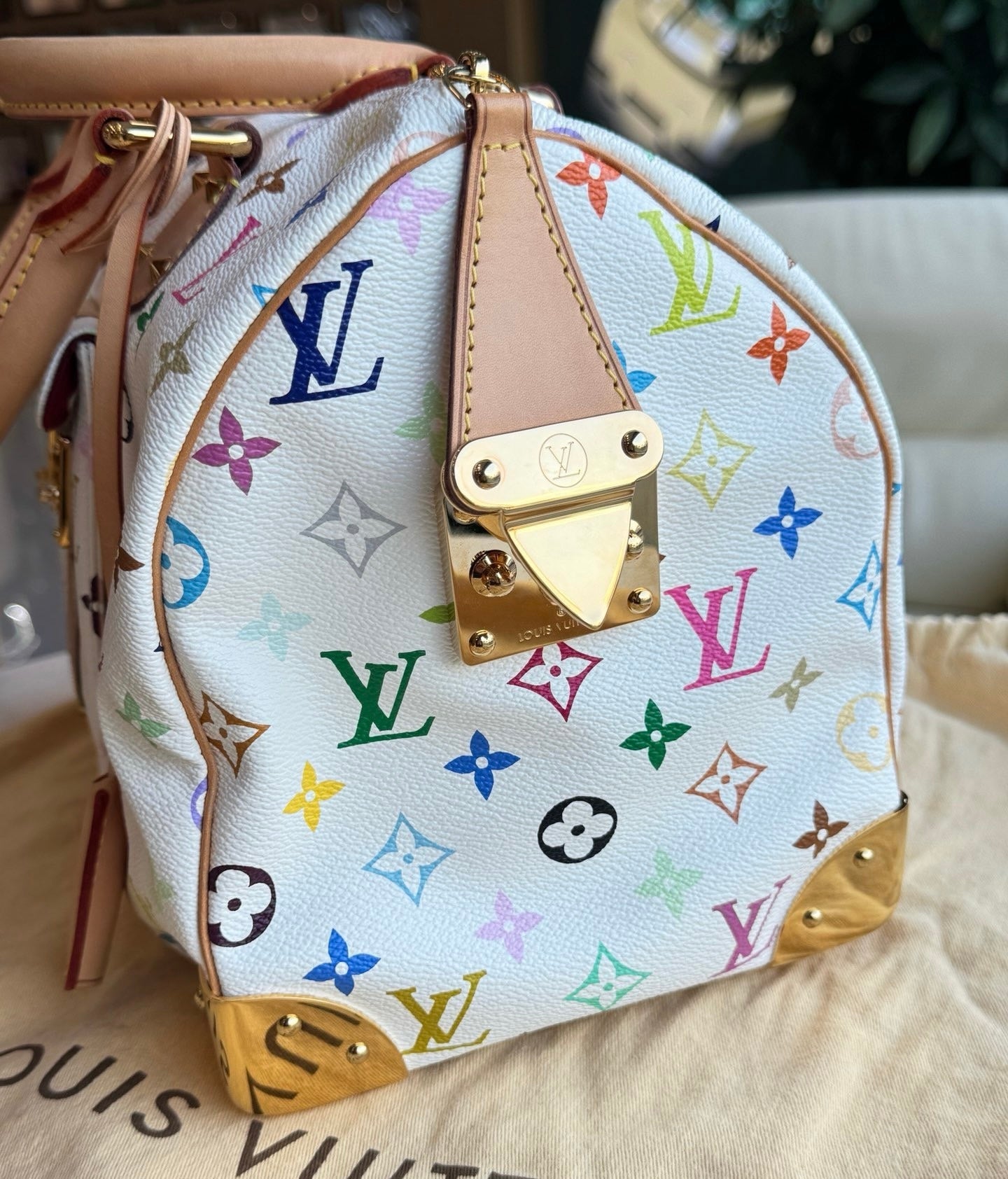 Louis Vuitton x Takashi Murakami Speedy 30 Lock White Multicolor
