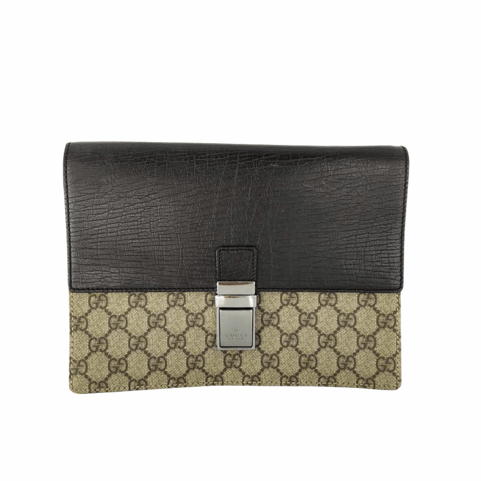 Gucci Monogram Leather Canvas Shoulder Bag