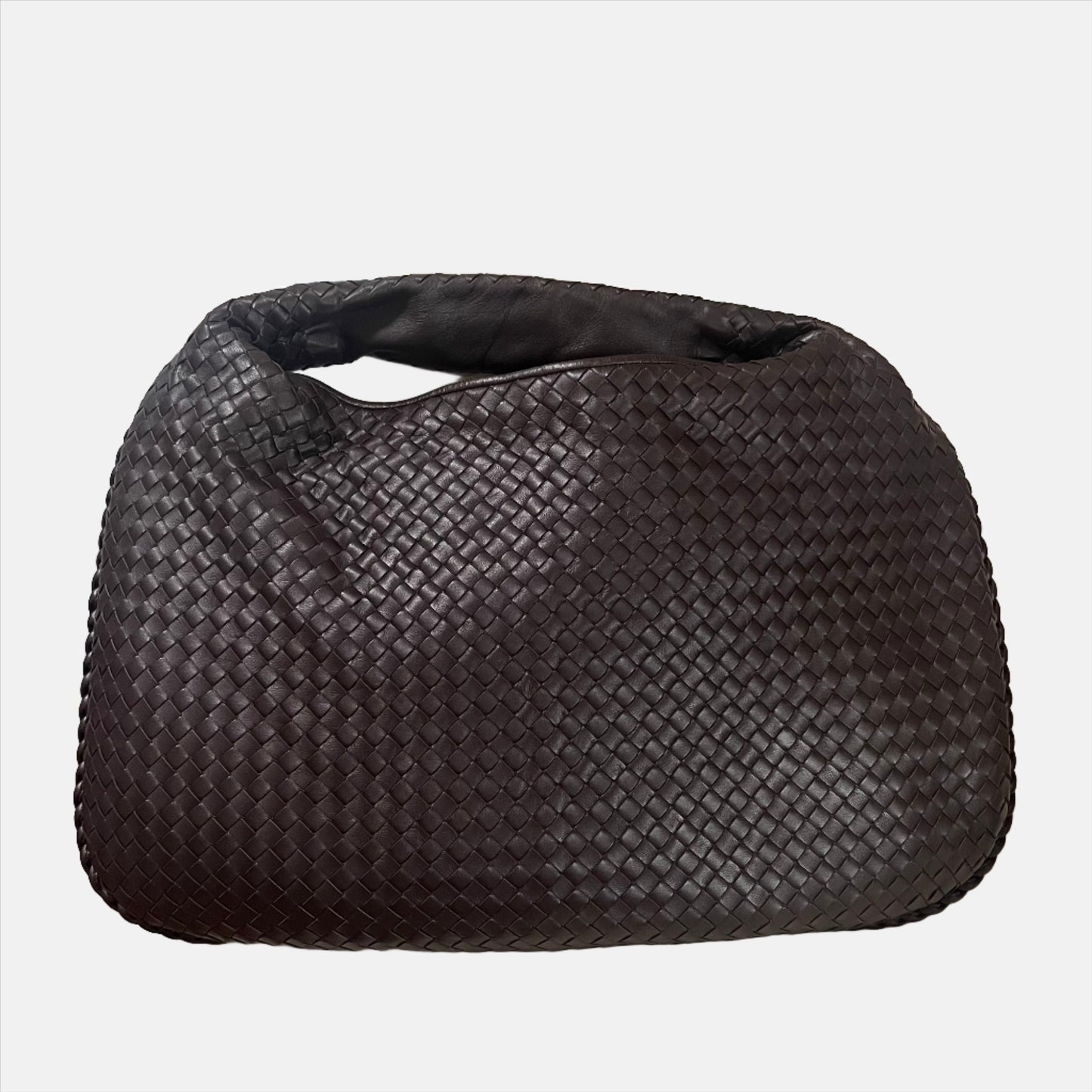 Bottega Veneta Hobo Bag Large Chocolate Brown Lambskin leather 53cm Woven Handle