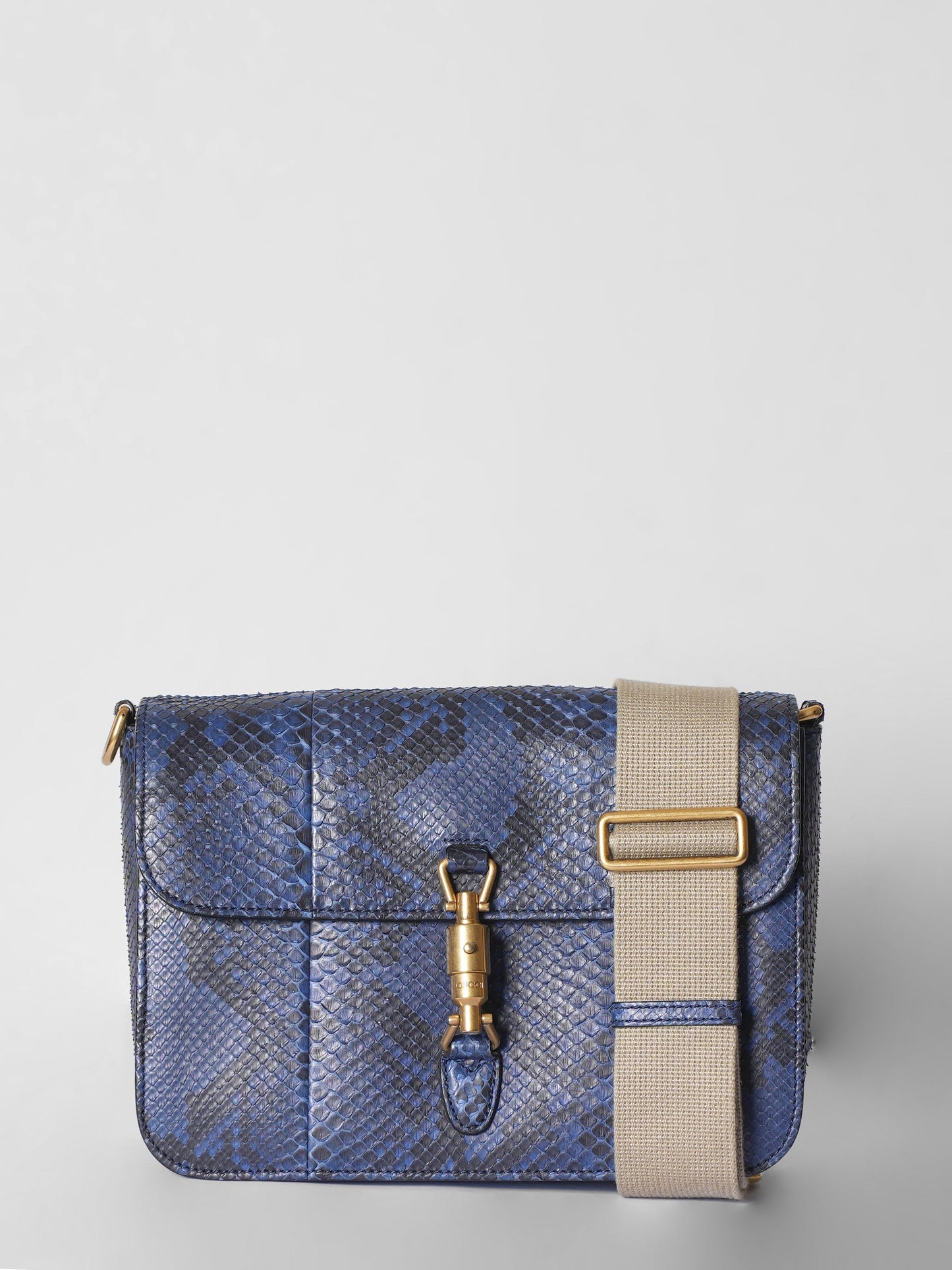 Gucci Lou Leather Canvas Shoulder Bag