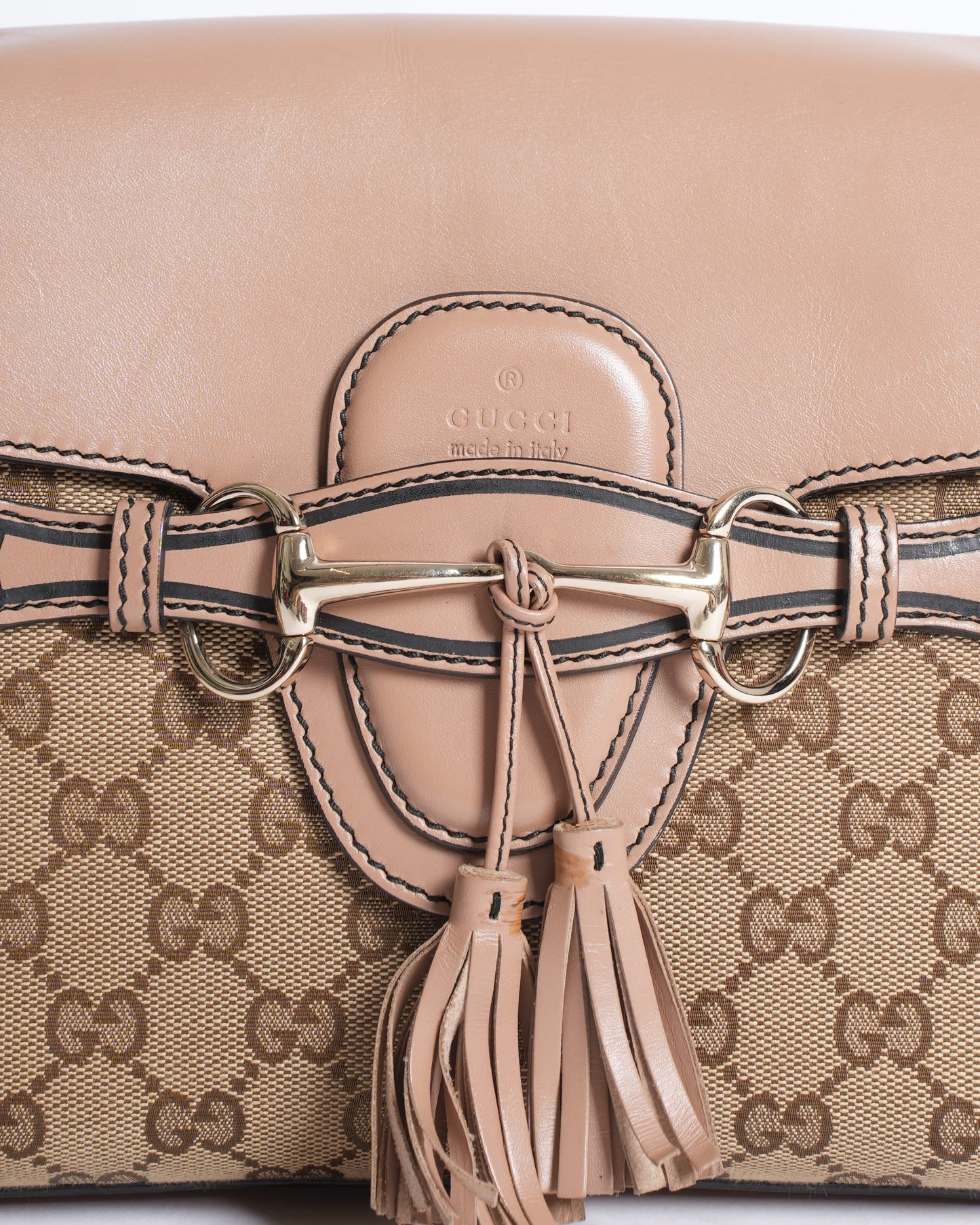 Gucci Monogram Leather Canvas Shoulder Bag