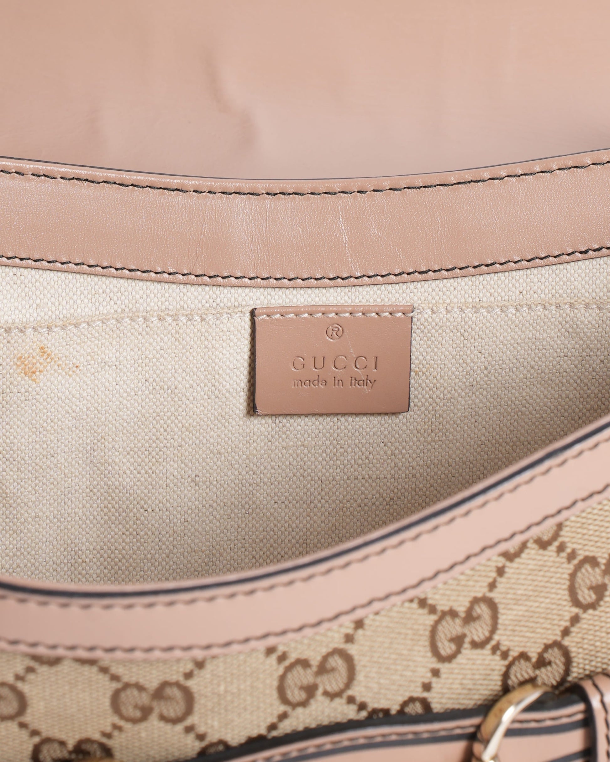 Gucci Monogram Leather Canvas Shoulder Bag