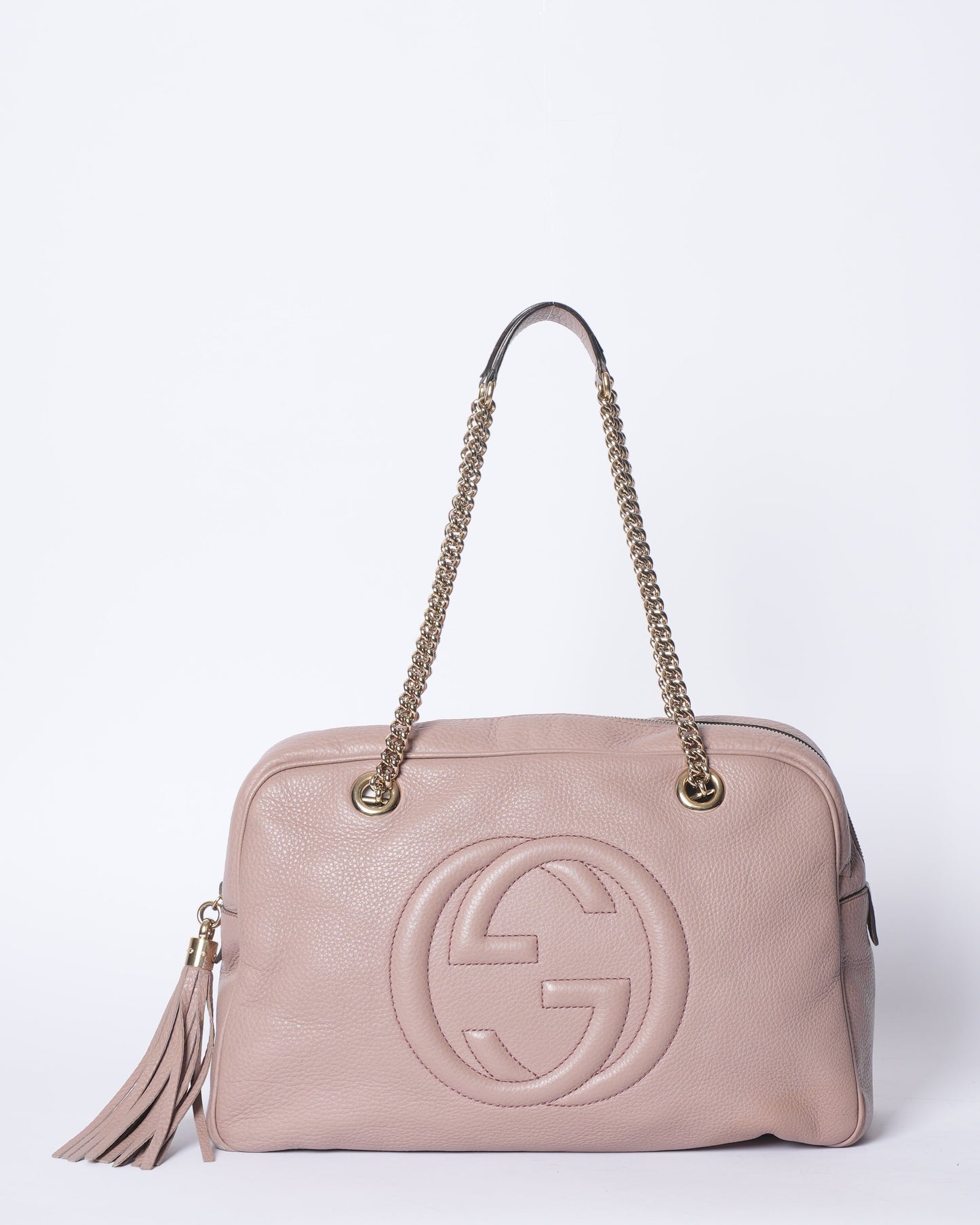 Gucci Lou Leather Canvas Shoulder Bag