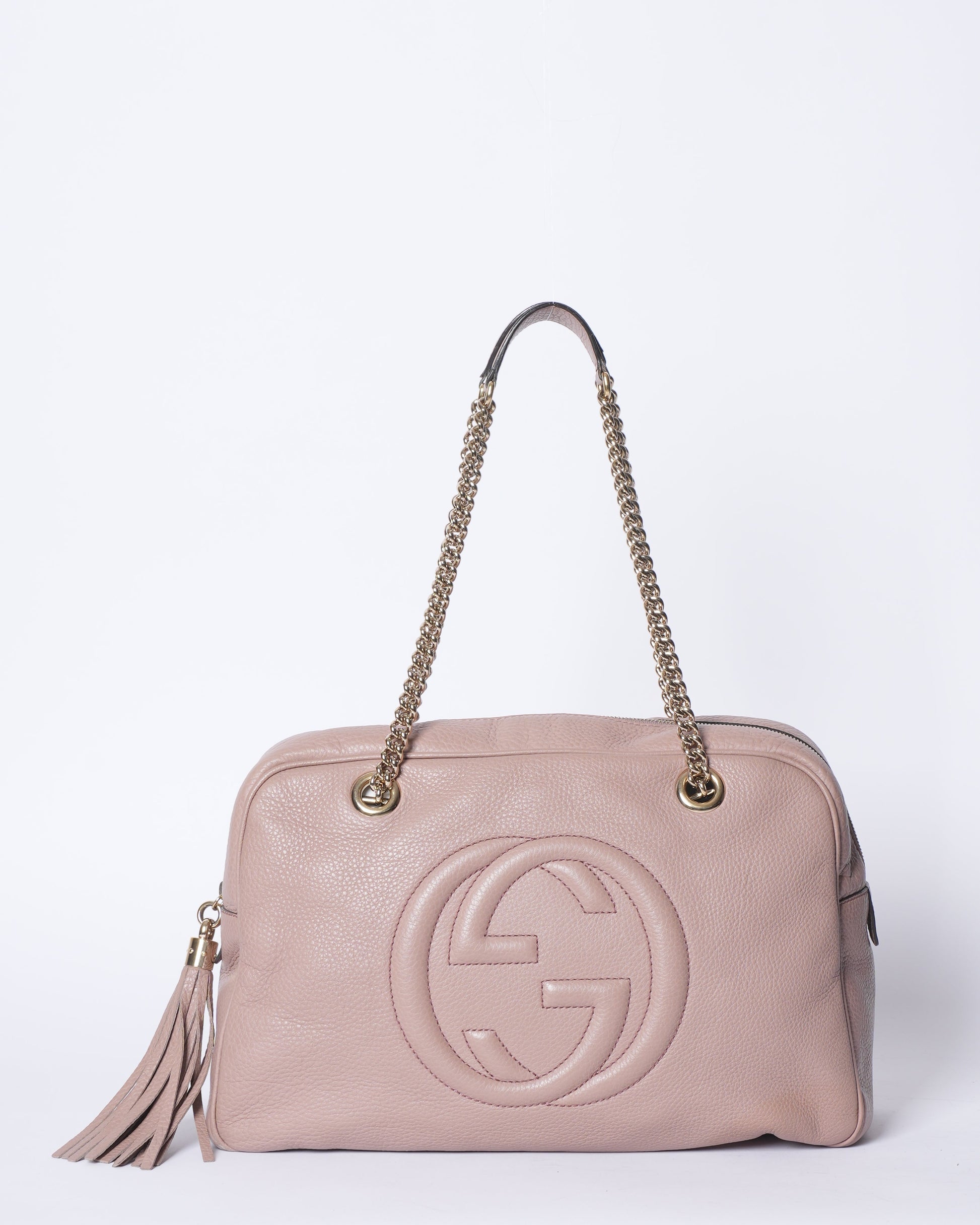 Gucci Lou Leather Canvas Shoulder Bag