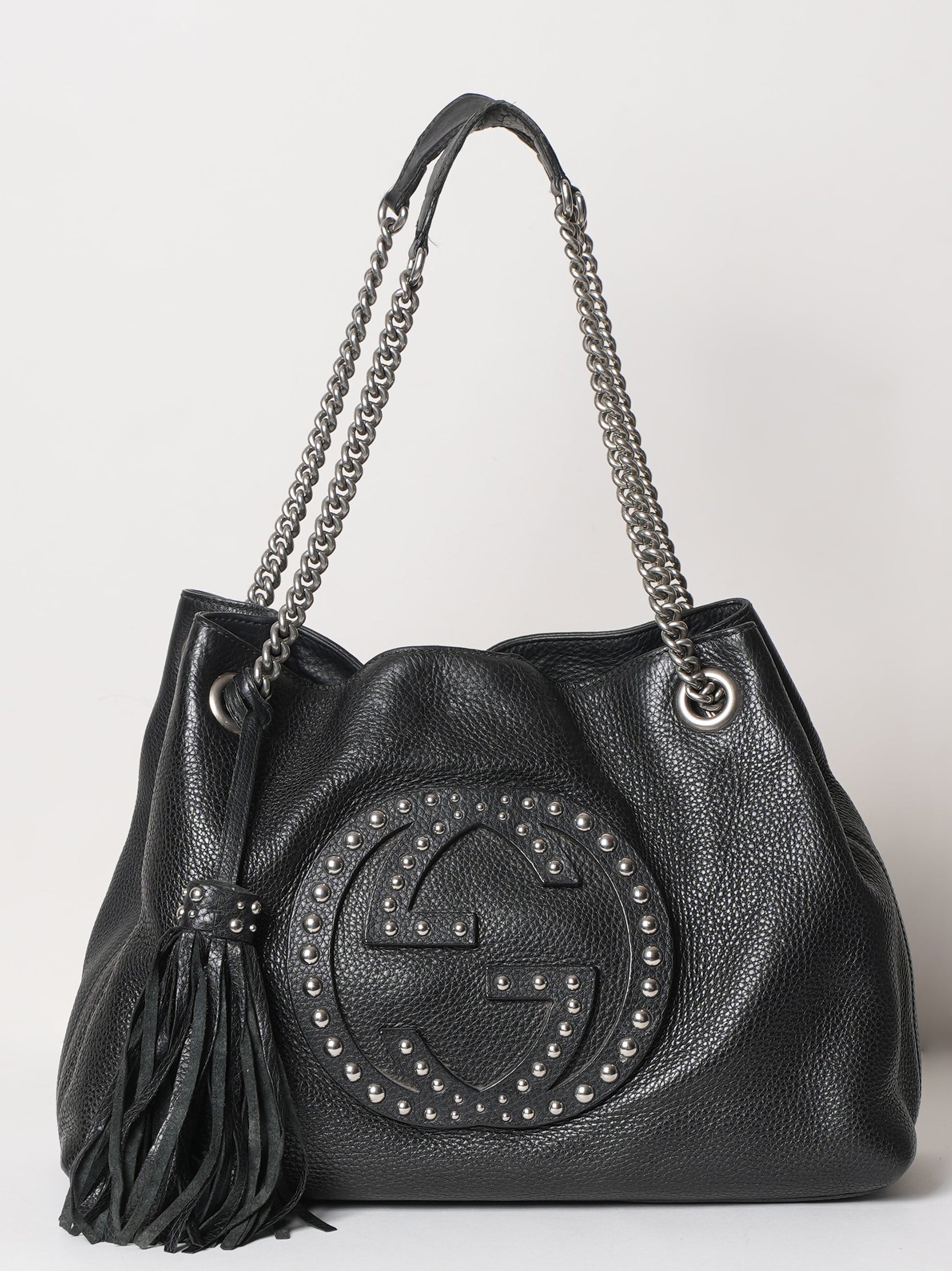 Gucci Lou Saffiano Chain Leather Tote