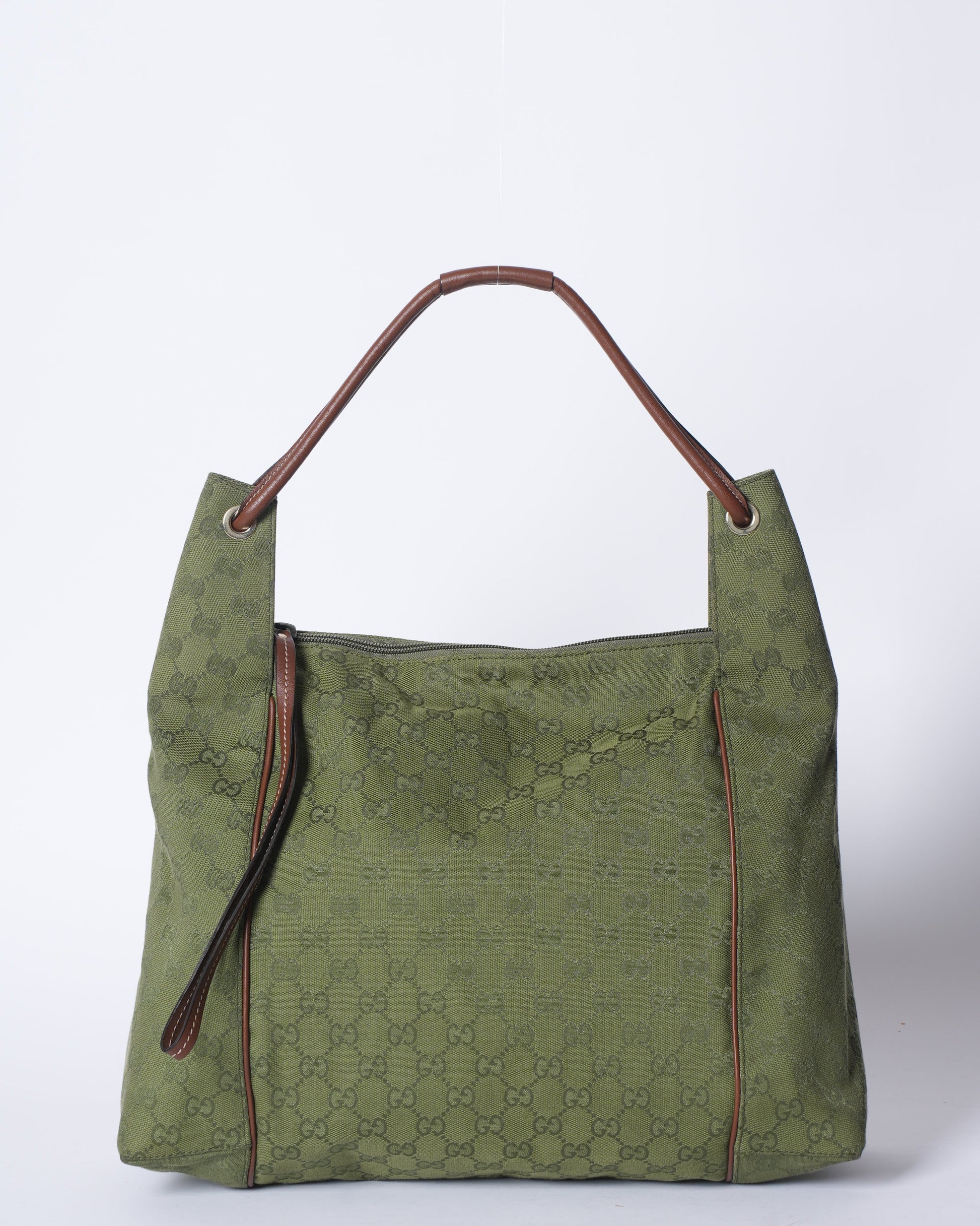 Gucci Lou Leather Canvas Shoulder Bag