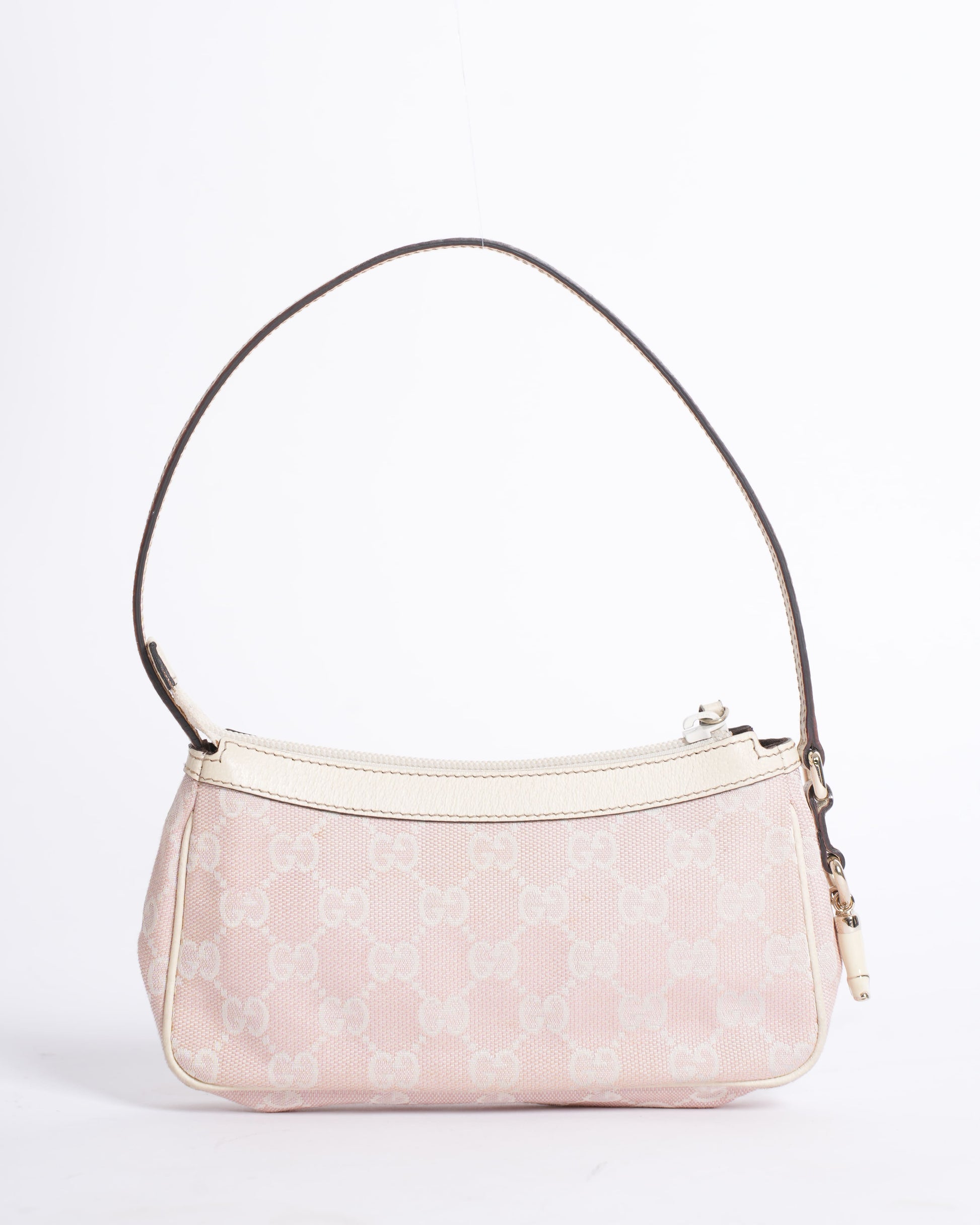 Gucci Monogram Twist Leather Canvas Shoulder Bag