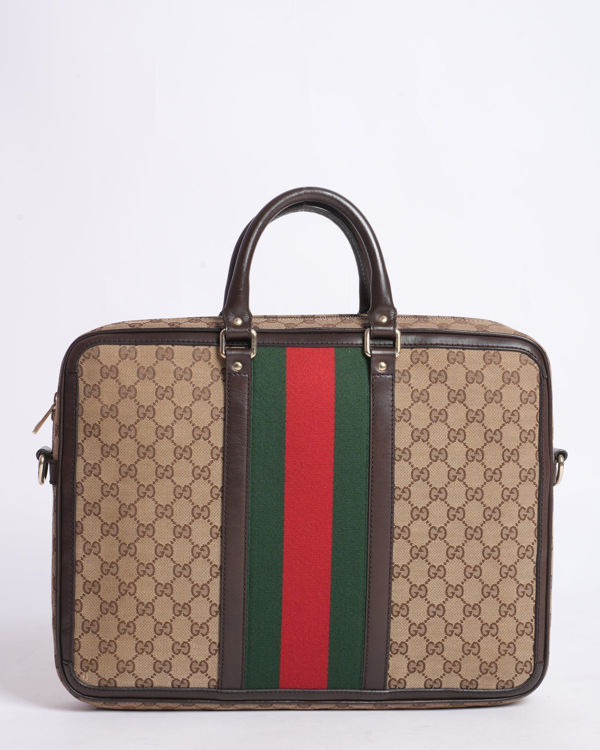 Gucci Leather Canvas Shoulder Bag