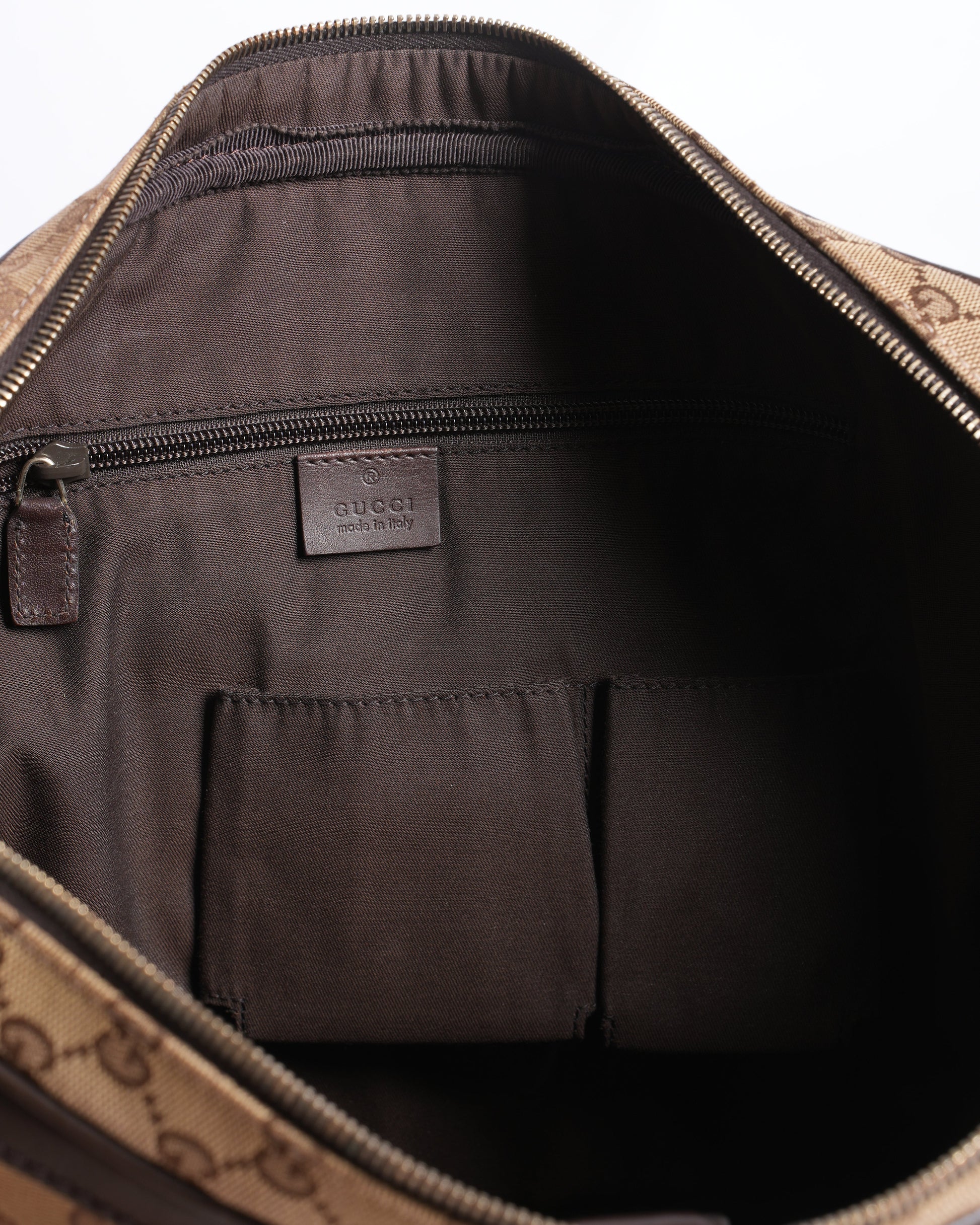 Gucci Leather Canvas Shoulder Bag