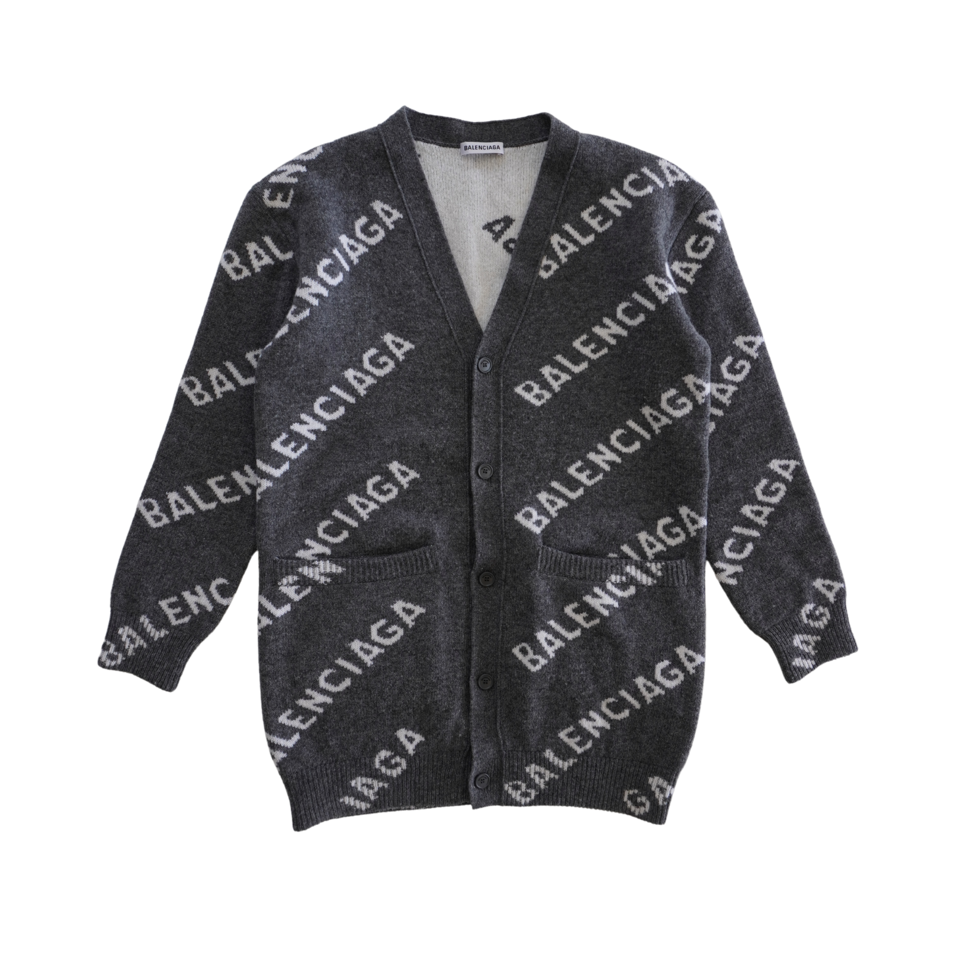 Balenciaga Monogram Wool Cardigan - Women's XS