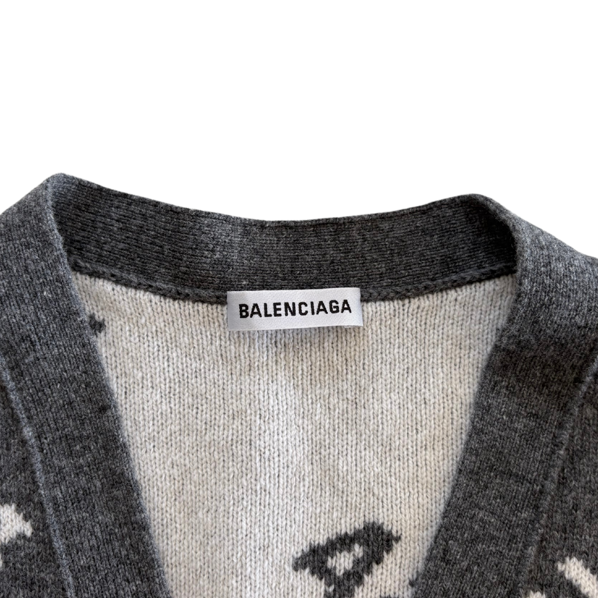 Balenciaga Monogram Wool Cardigan - Women's XS