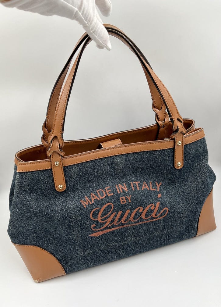 Gucci Leather Canvas Tote Style 19