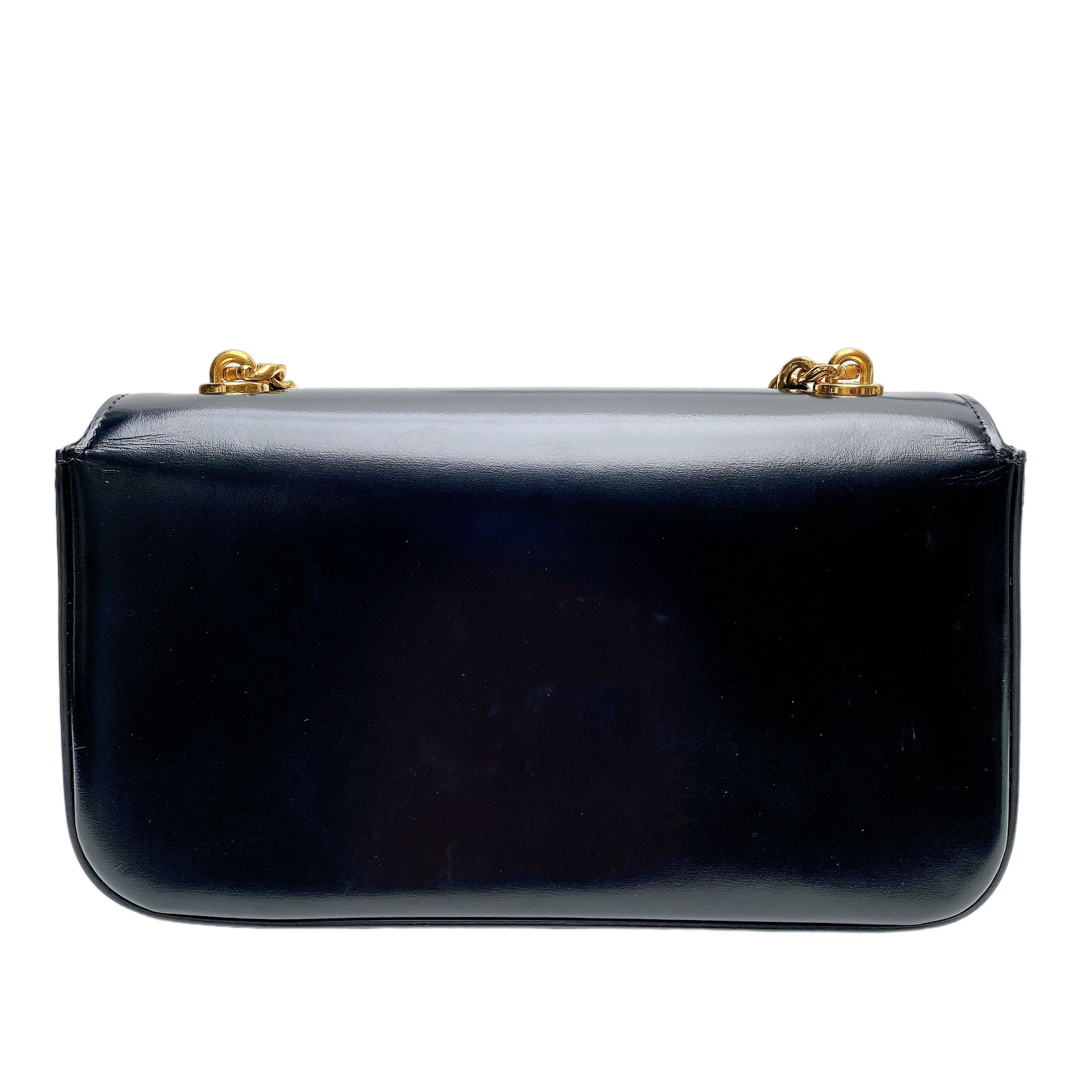 CELINE TRIOMPHE CLAUDE CHAIN SHOULDER BAG - LEATHER LOGO