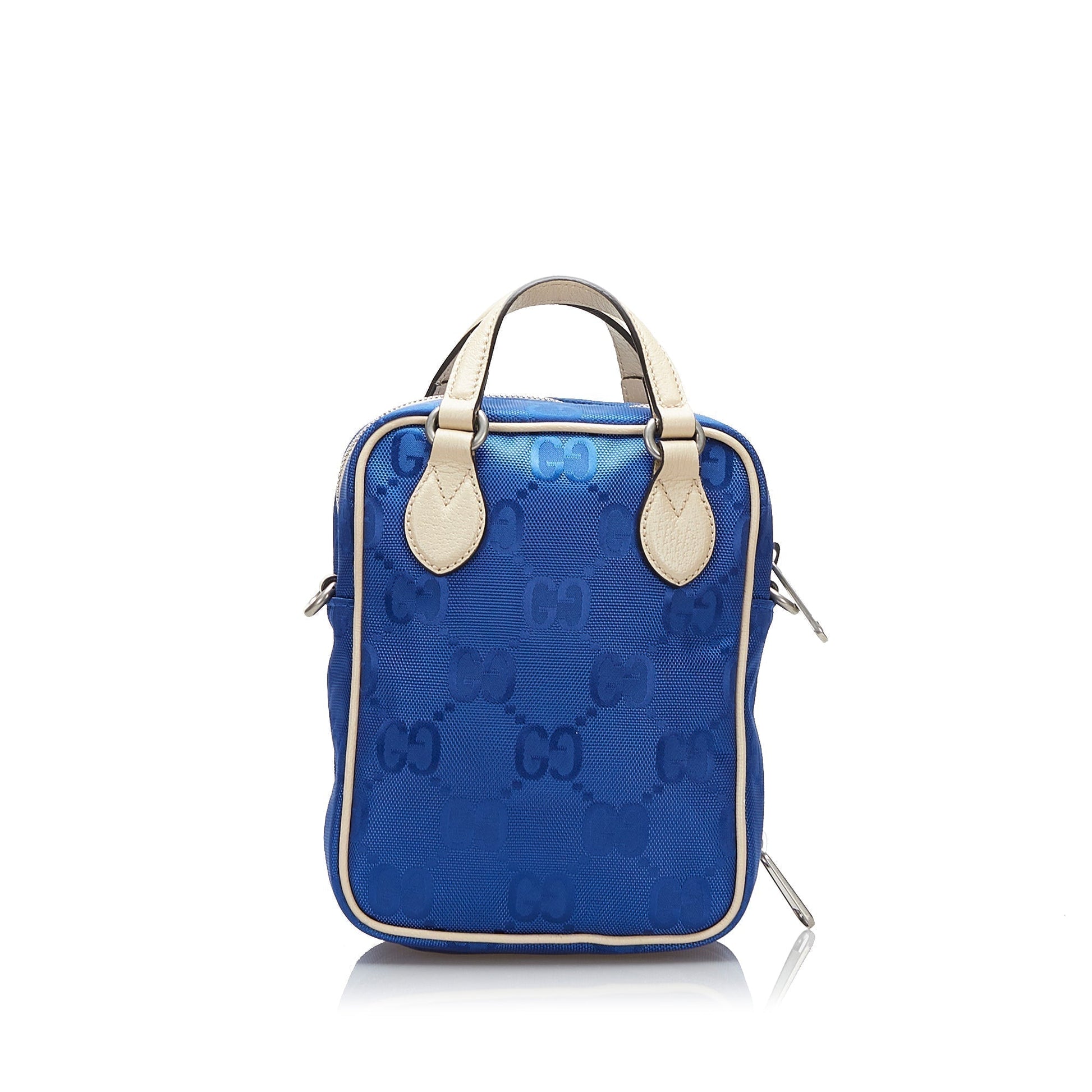 Gucci Nylon Leather Top Handle Handbag