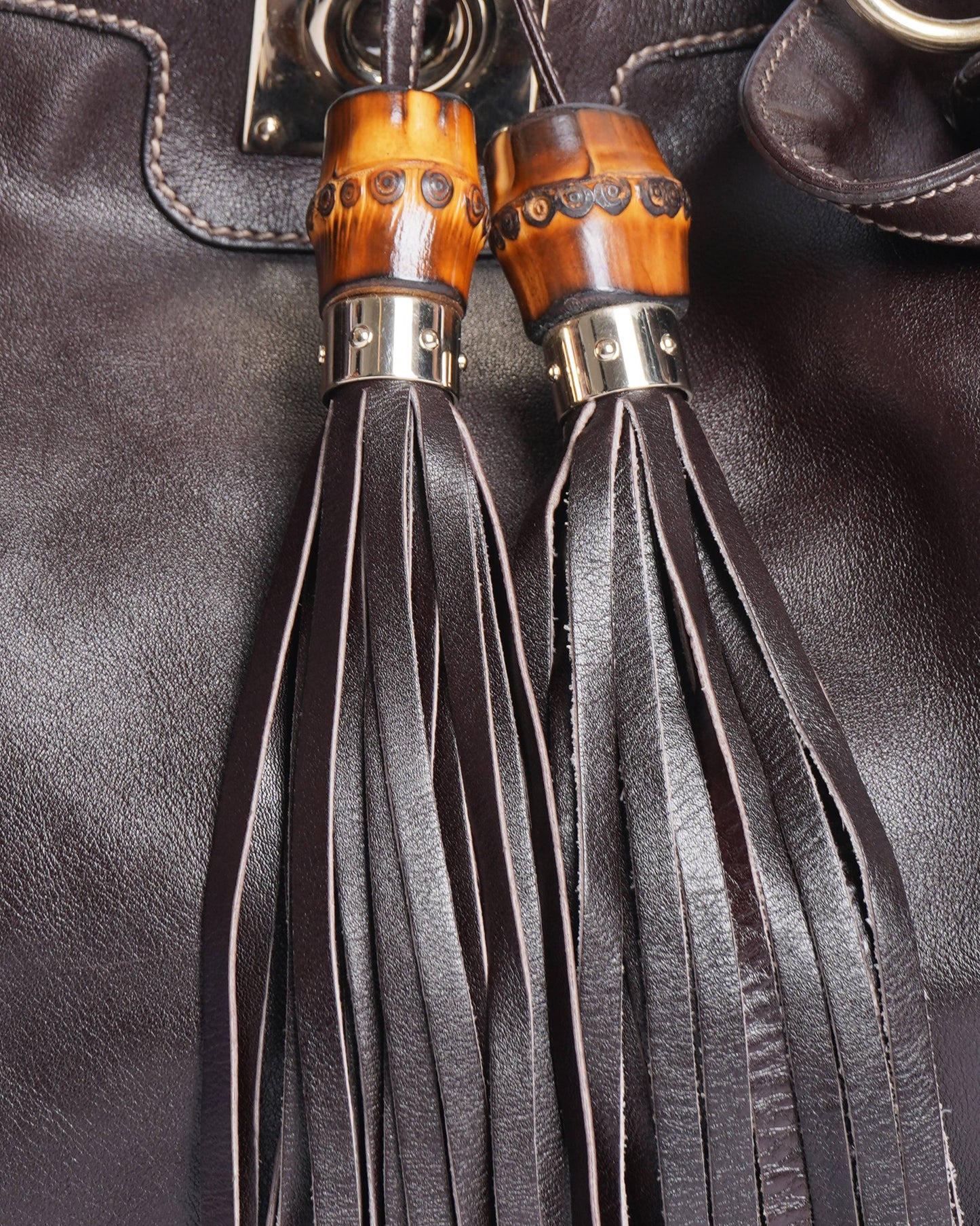 Gucci Lou Carryall Leather Top Handle Handbag