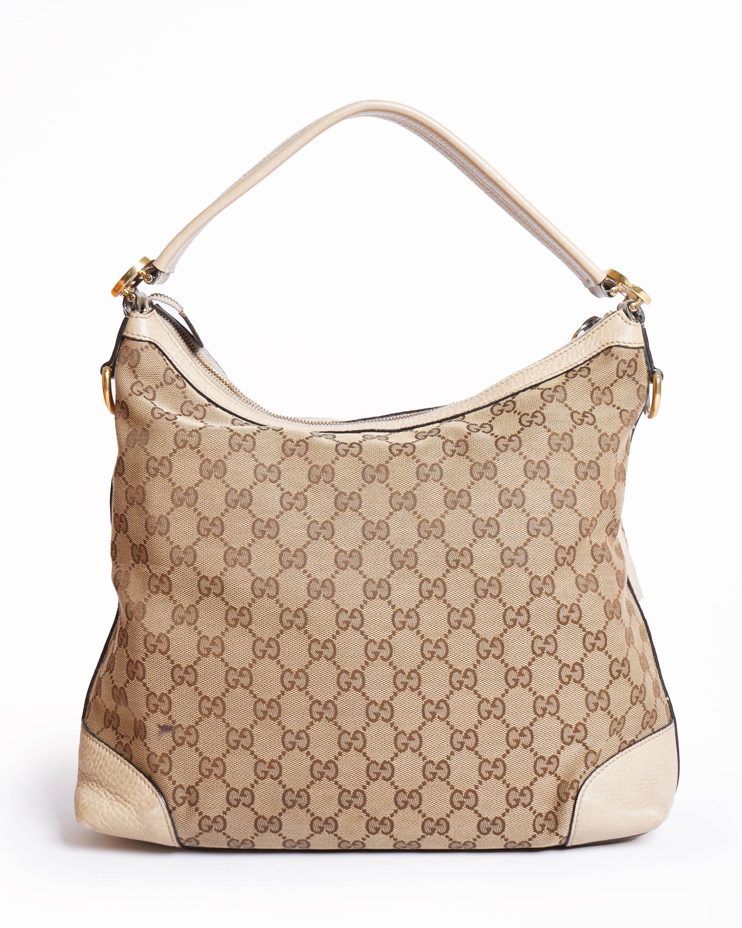 Gucci Lou Monogram Leather Canvas Shoulder Bag