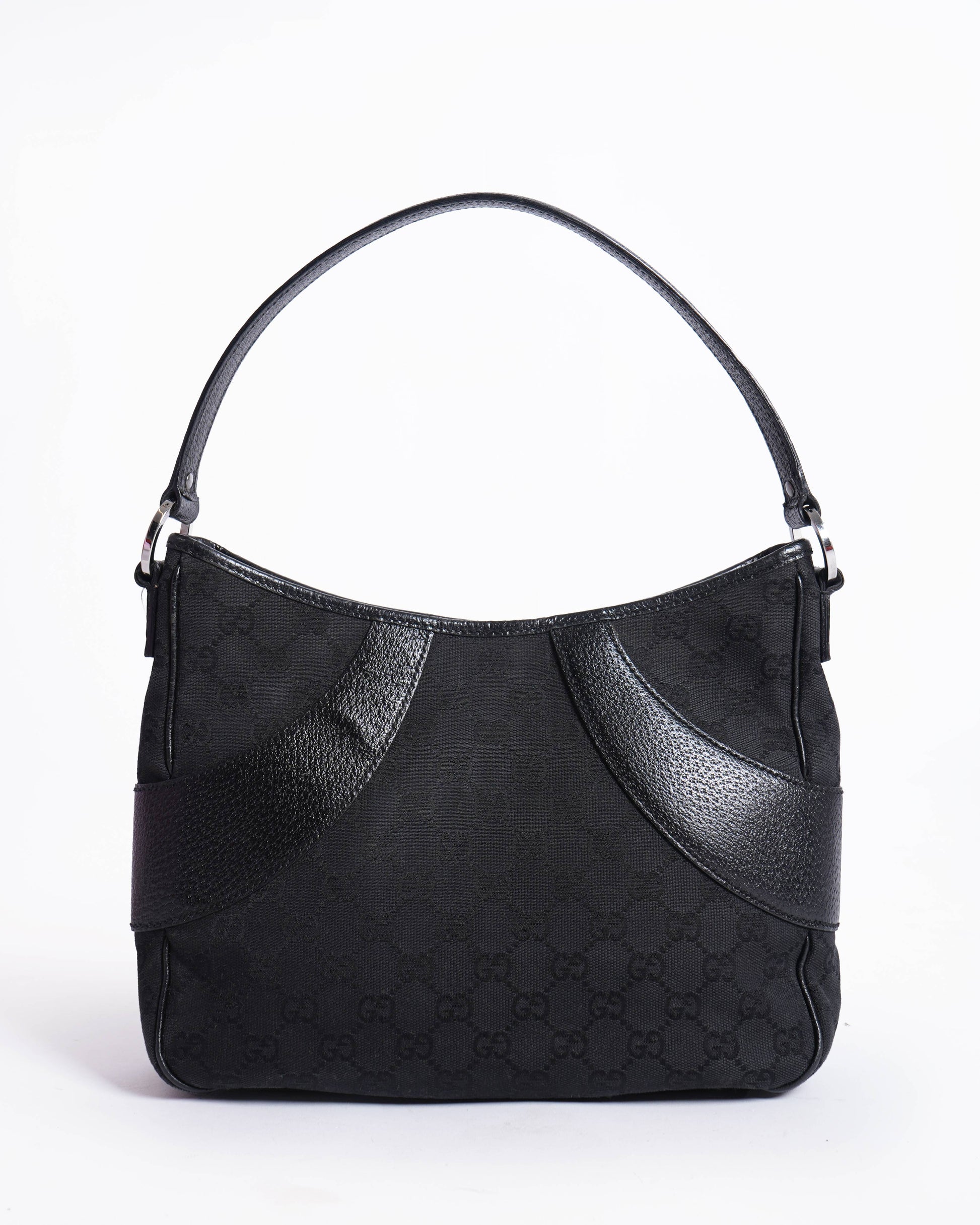 Gucci Lou Monogram Leather Canvas Shoulder Bag