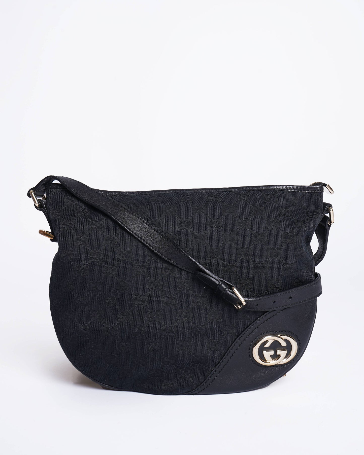 Gucci Lou Monogram Leather Canvas Crossbody