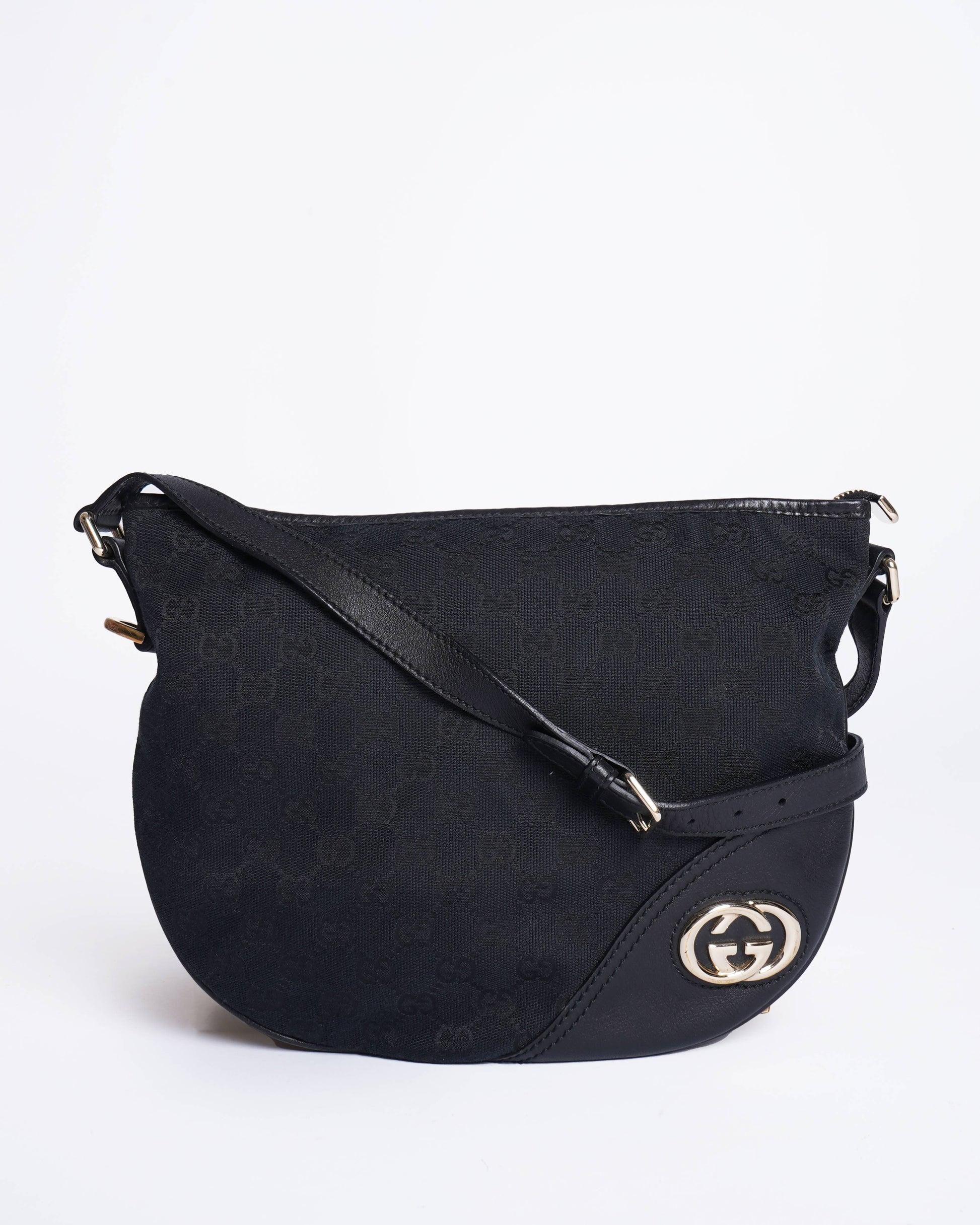Gucci Lou Monogram Leather Canvas Crossbody