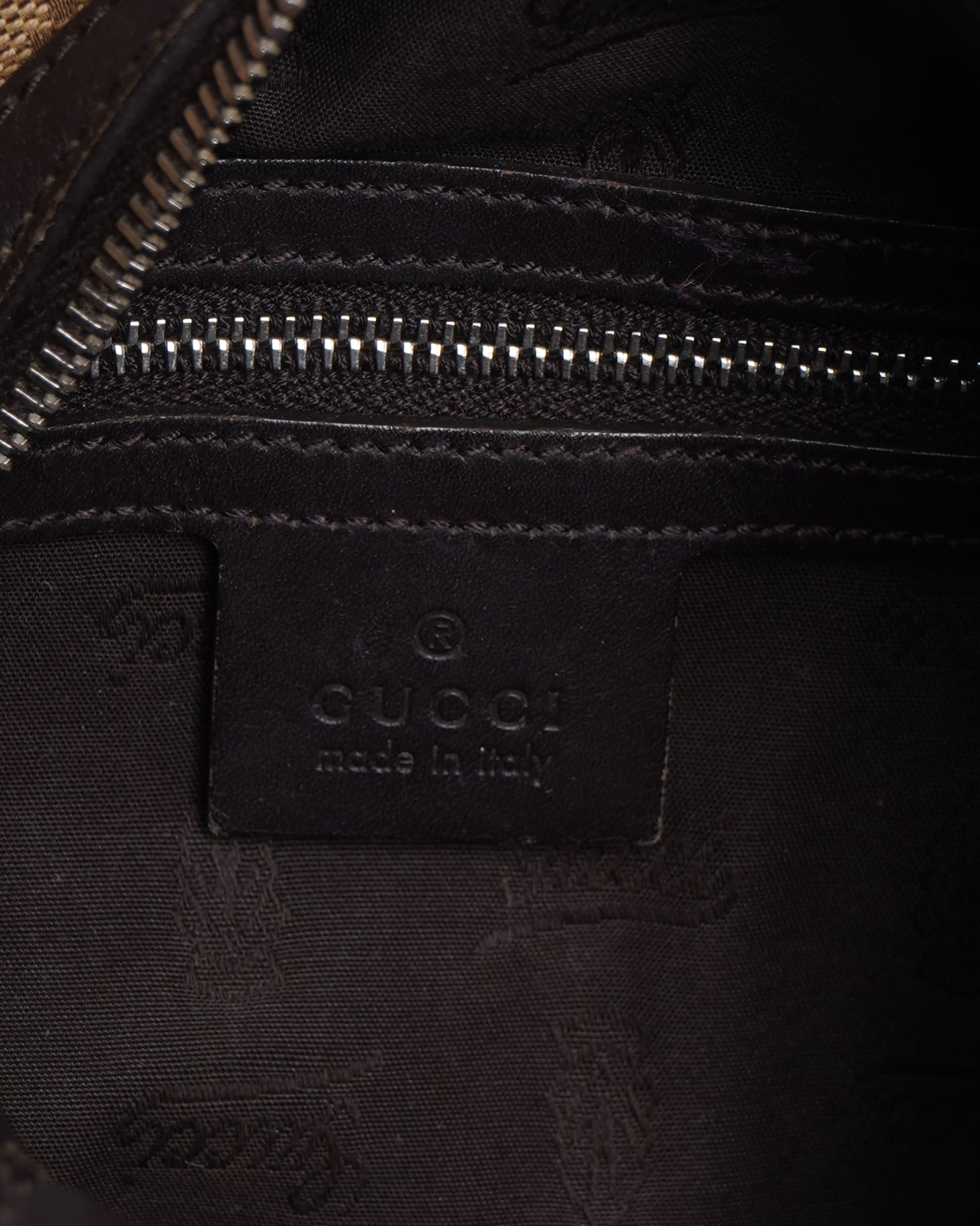 Gucci Lou Monogram Leather Canvas Shoulder Bag