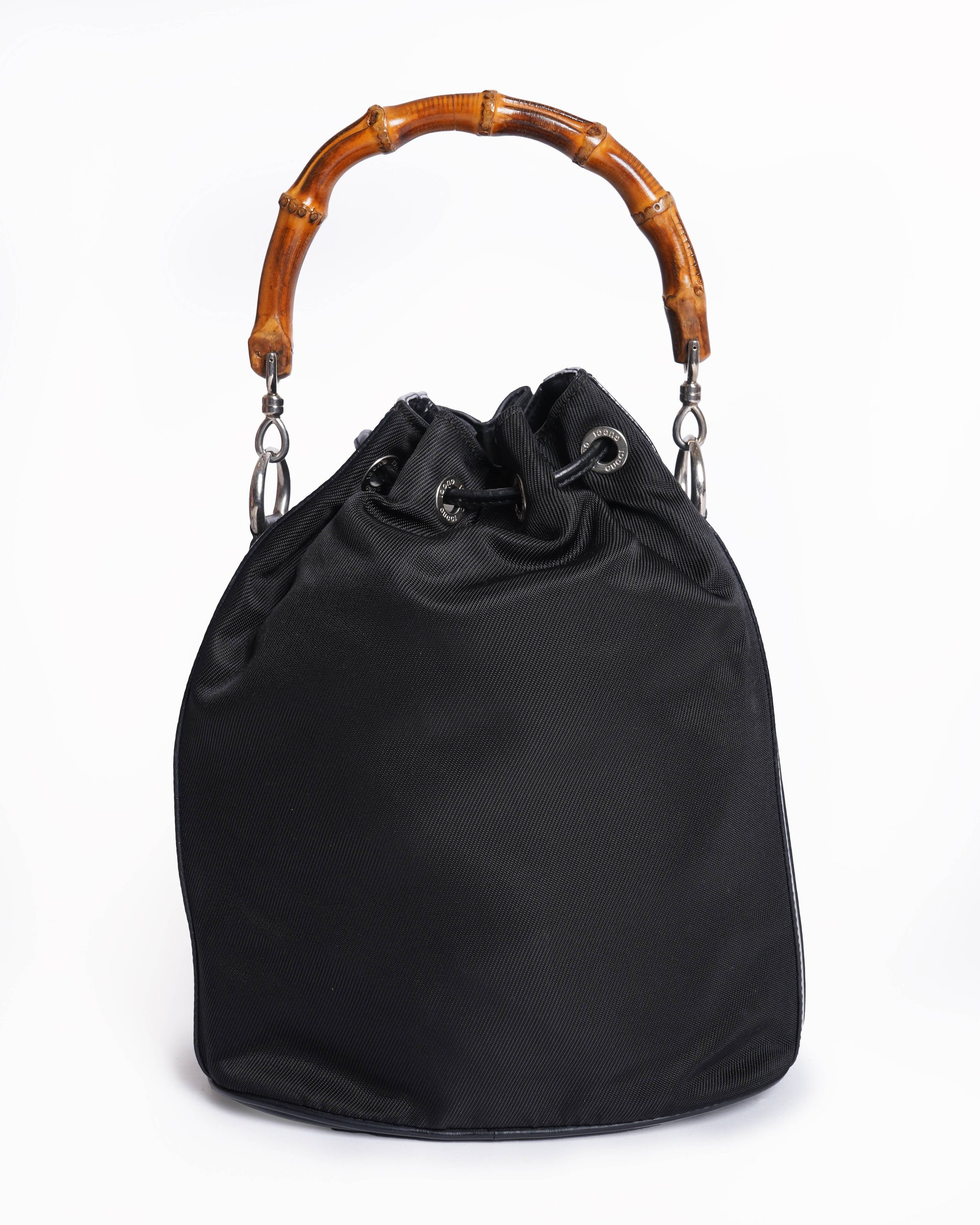 Gucci Nylon Leather Top Handle Crossbody