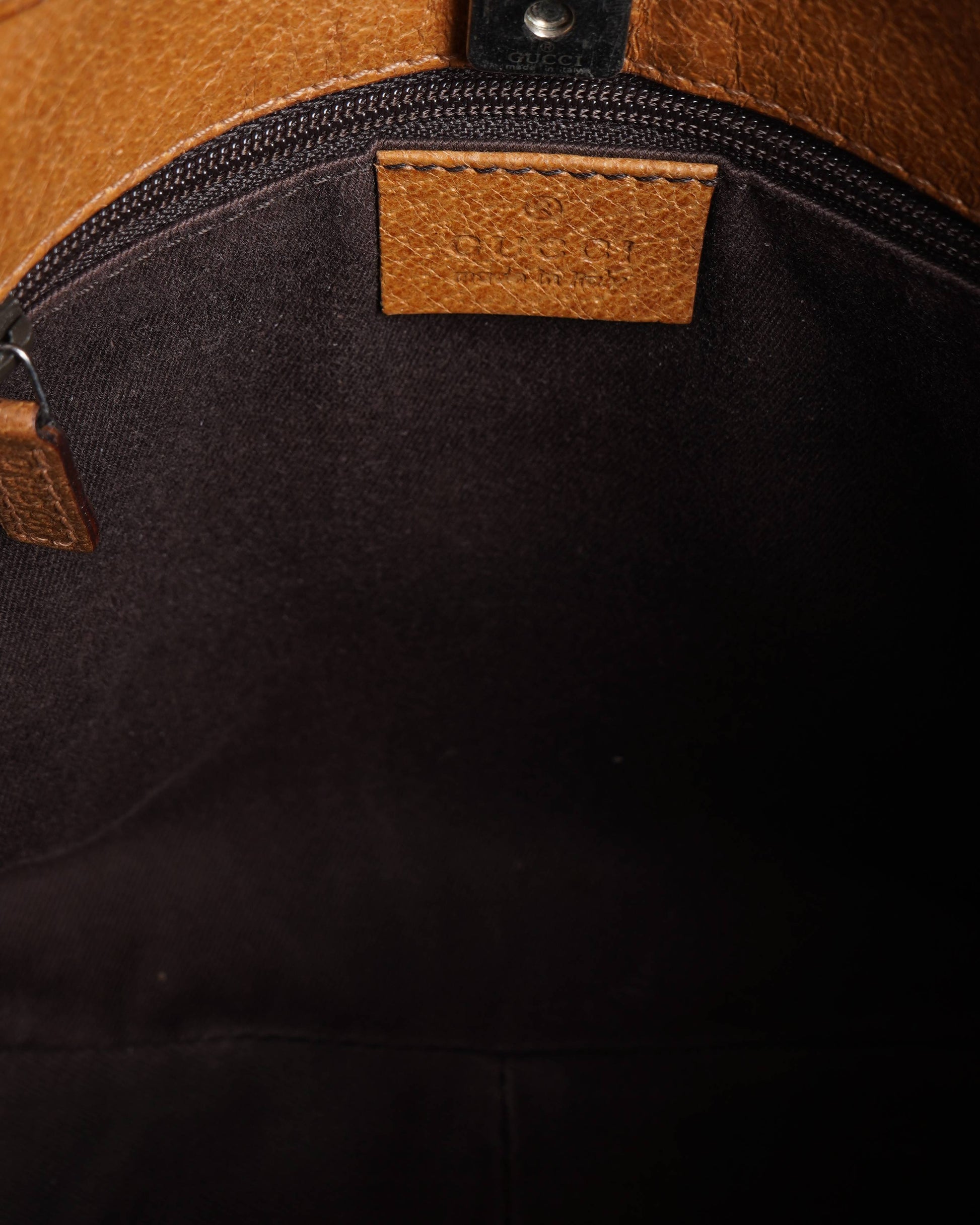 Gucci Monogram Saddle Leather Canvas Shoulder Bag
