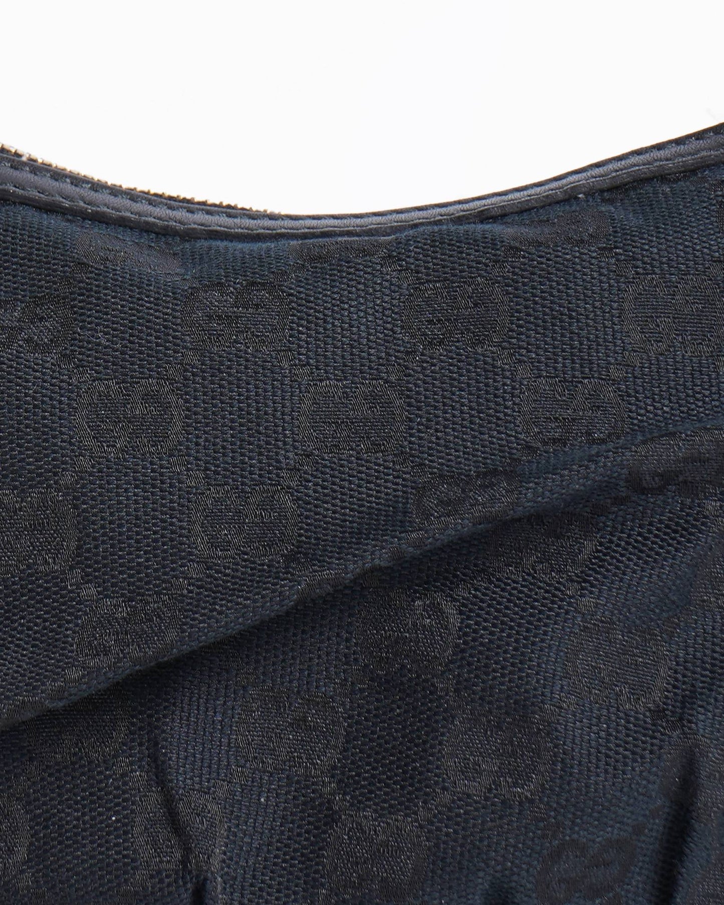Gucci Monogram Pochette Leather Canvas Shoulder Bag