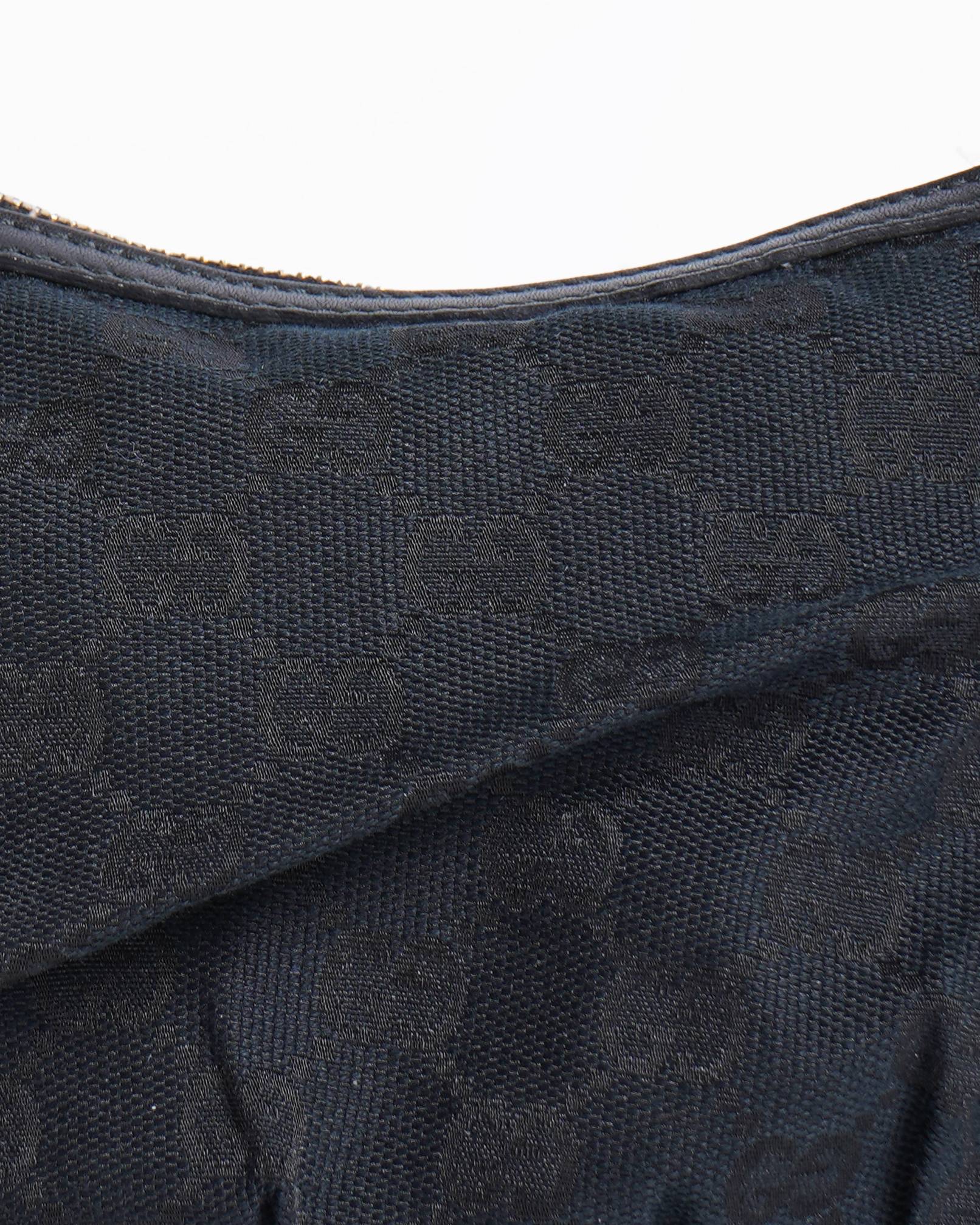Gucci Monogram Pochette Leather Canvas Shoulder Bag