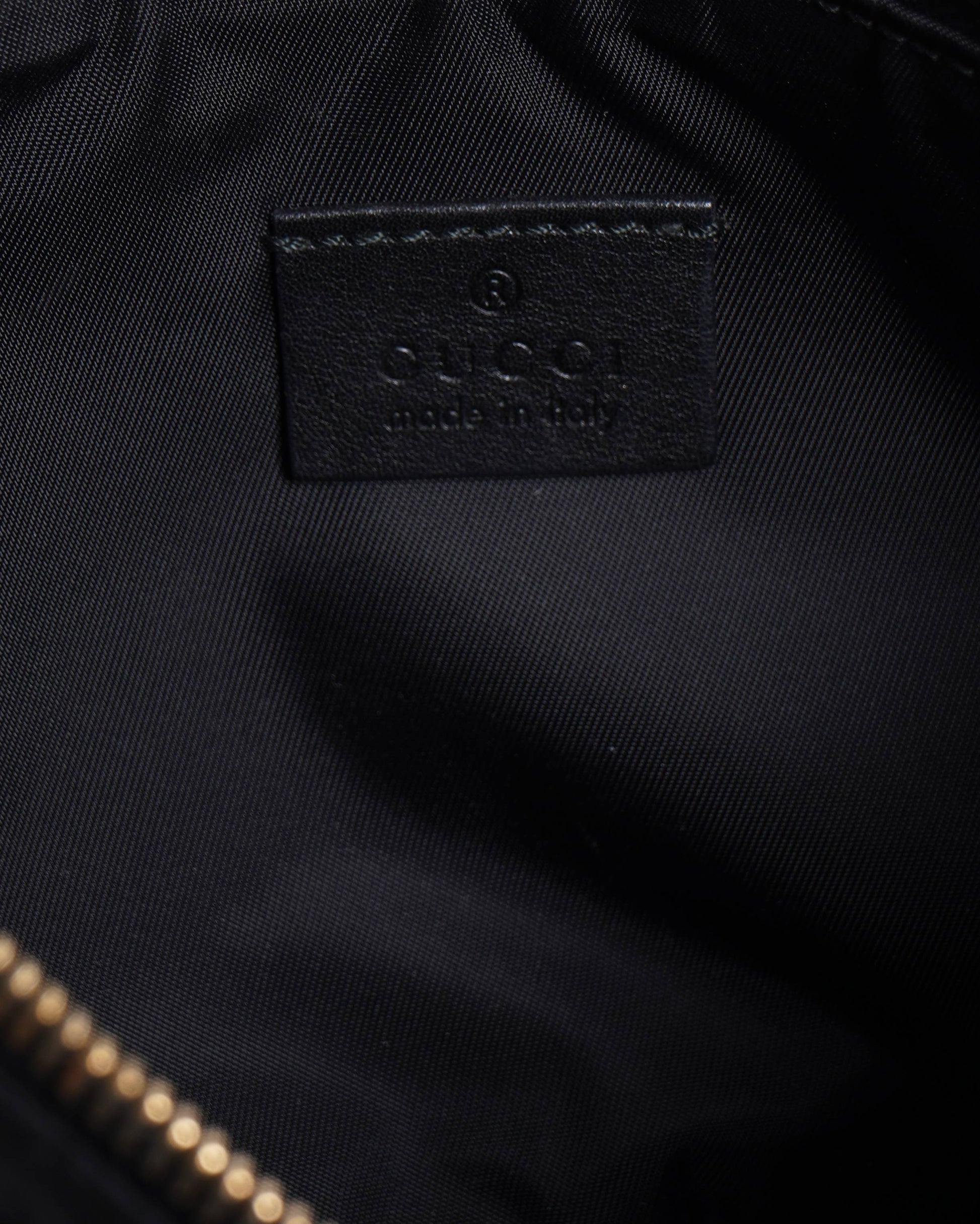 Gucci Monogram Pochette Leather Canvas Shoulder Bag