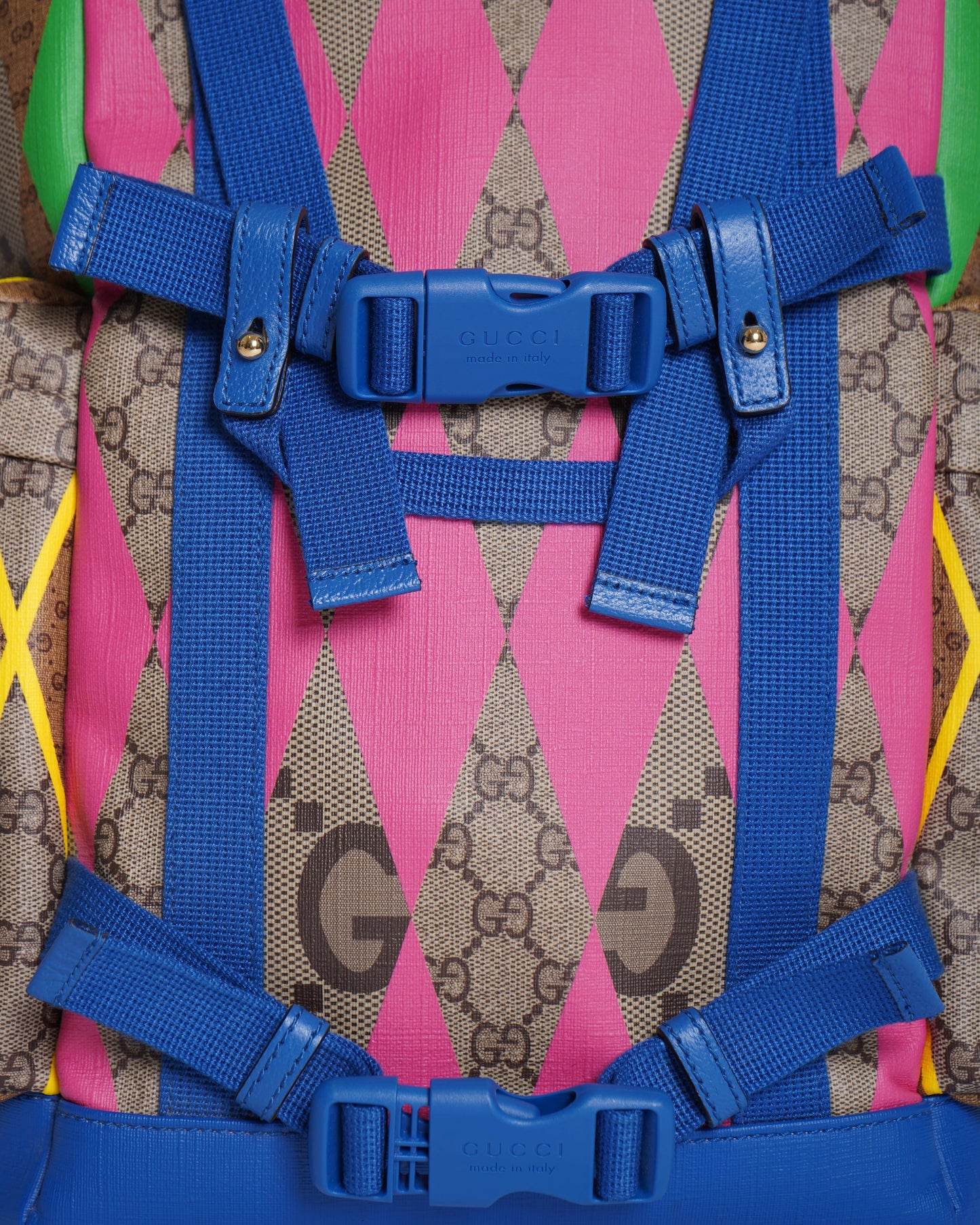Gucci Lou Leather Canvas Shoulder Bag