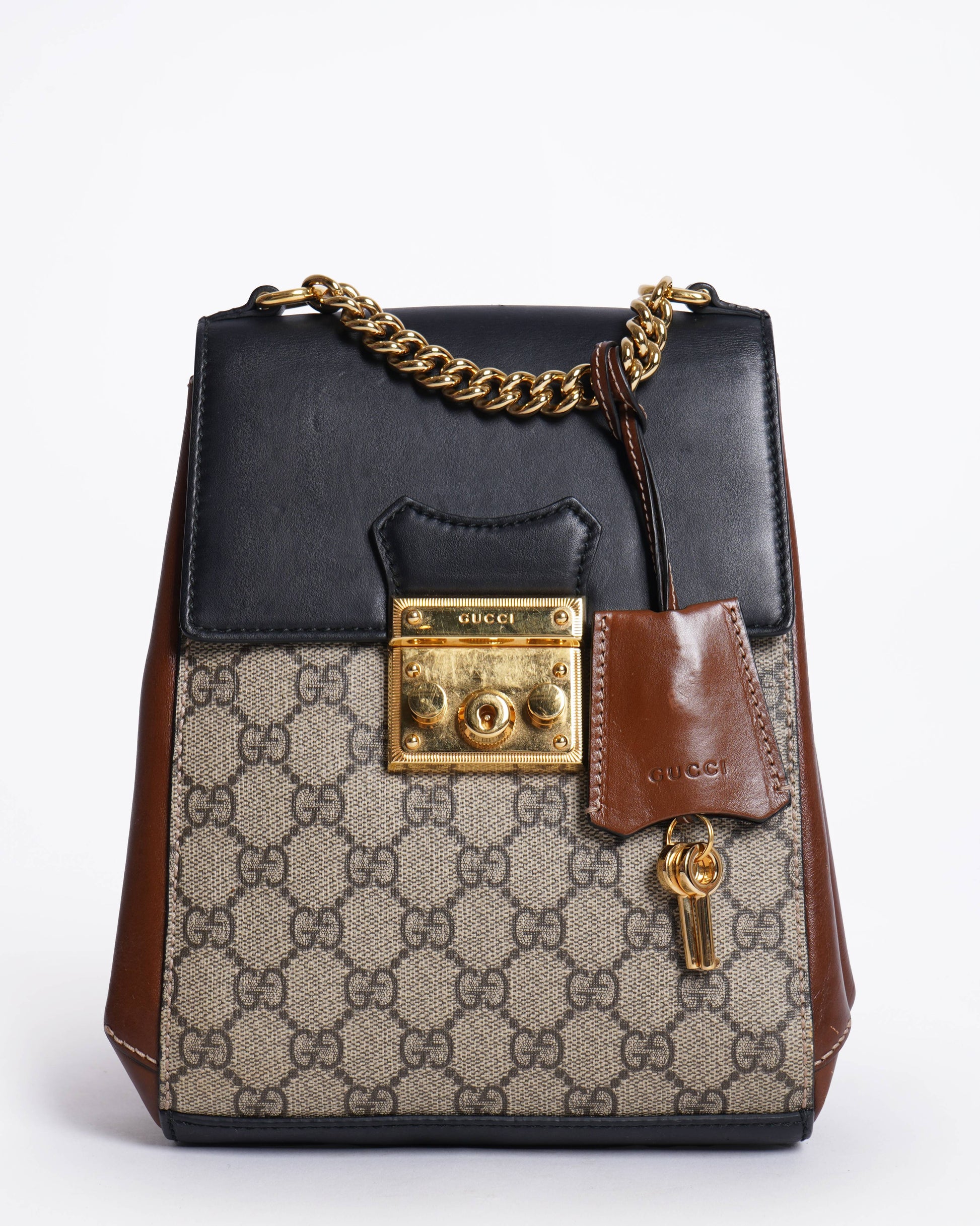 Gucci Chain Leather Backpack