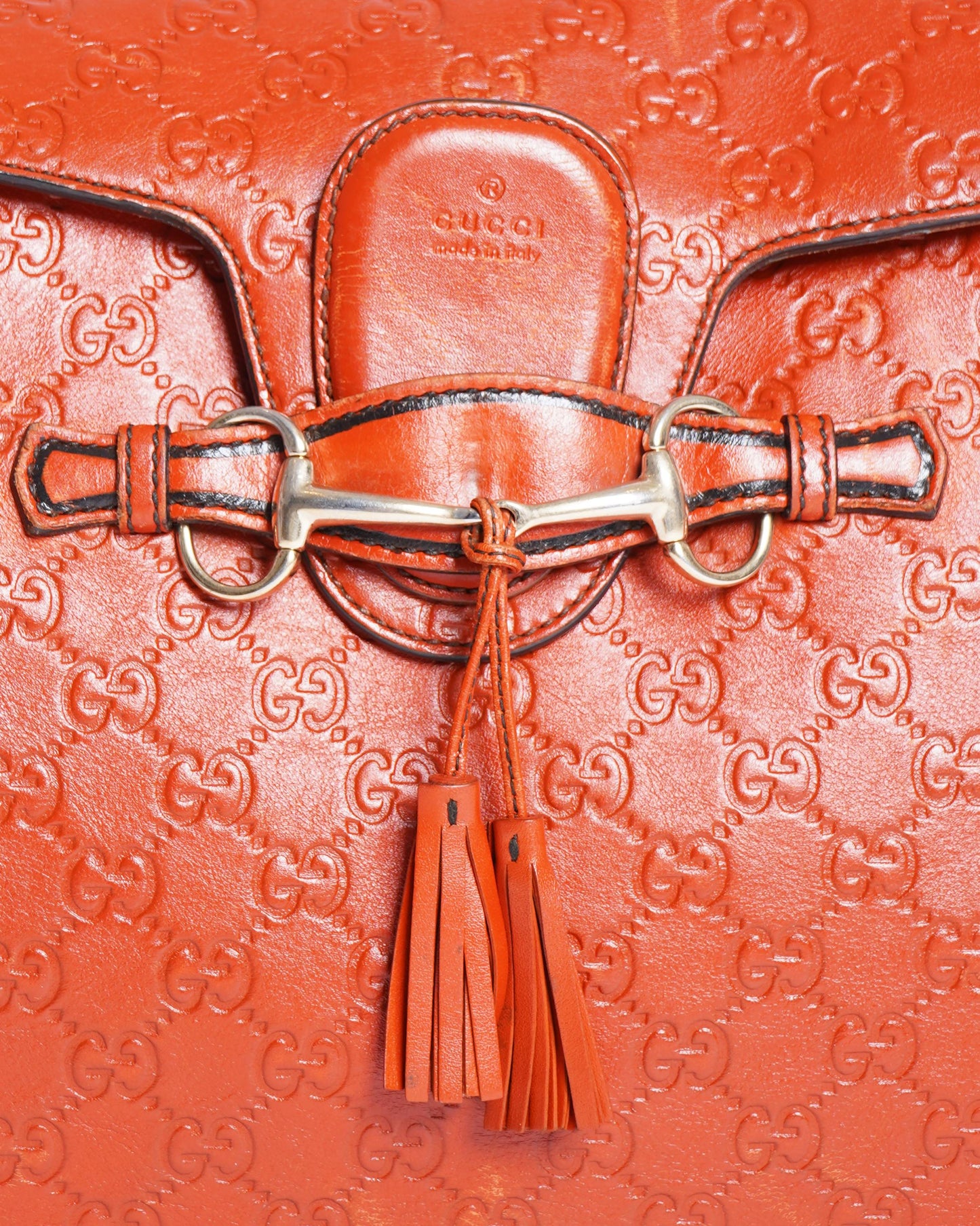 Gucci Lou Monogram Chain Leather Shoulder Bag