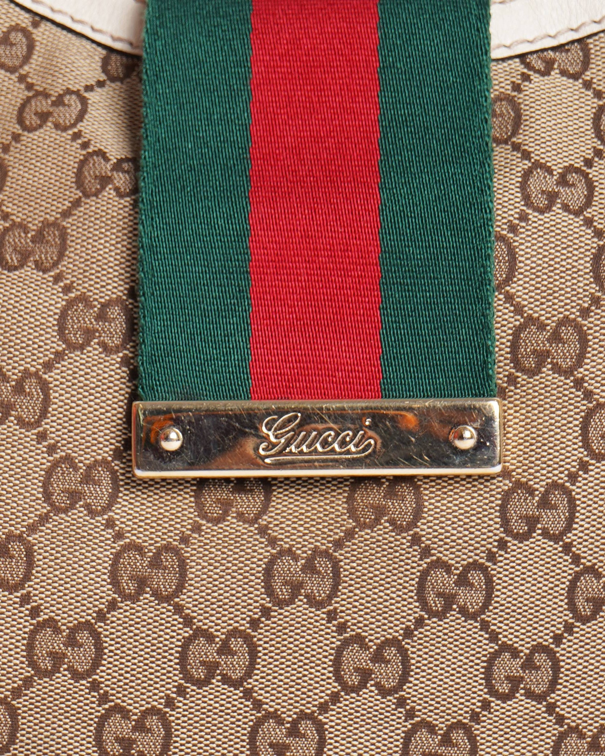 Gucci Monogram Leather Canvas Shoulder Bag